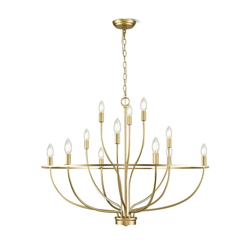 Aurelia Brass Gold Candelabra Chandelier-Neutral Decor