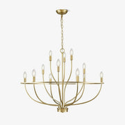 Aurelia Brass Gold Candelabra Chandelier-Neutral Decor