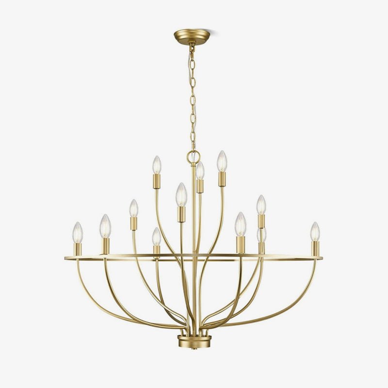 Aurelia Brass Gold Candelabra Chandelier-Neutral Decor