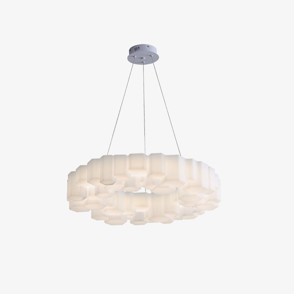 Lustra Chandelier Honeycomb Glossy White Polycarbonate-Neutral Decor