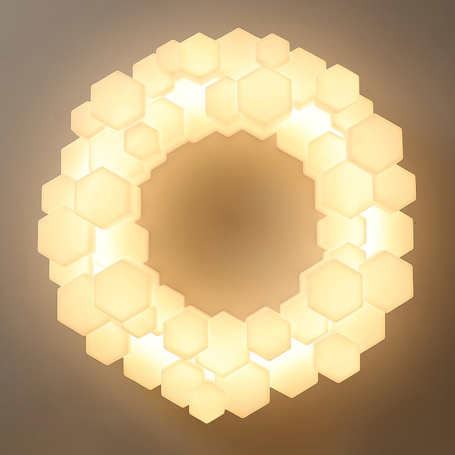 Lustra Chandelier Honeycomb Glossy White Polycarbonate-Neutral Decor