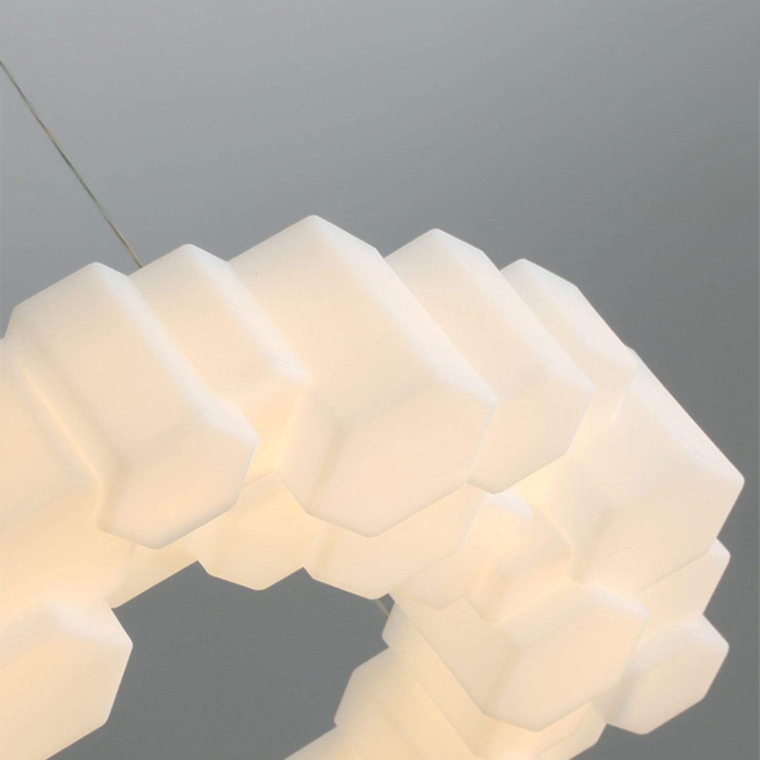 Lustra Chandelier Honeycomb Glossy White Polycarbonate-Neutral Decor