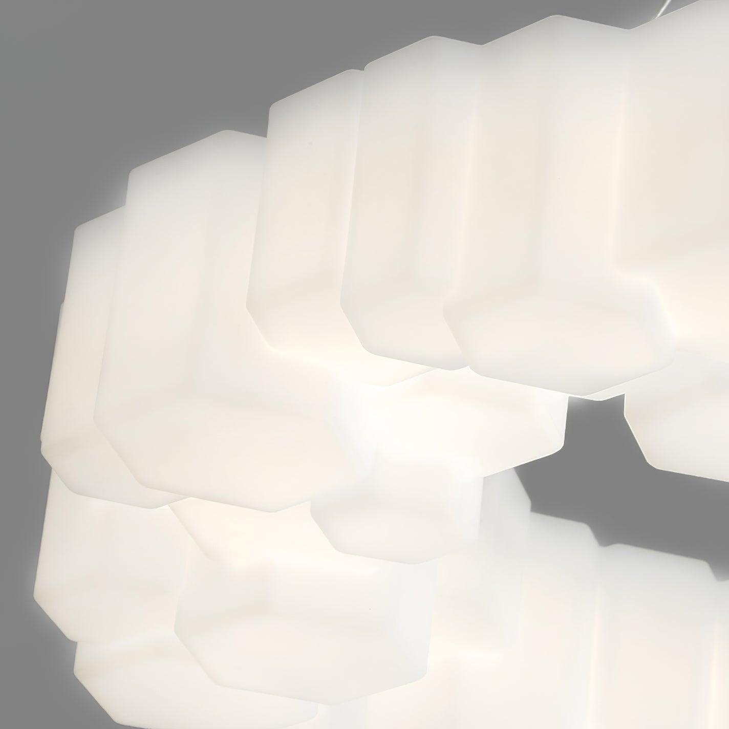 Lustra Chandelier Honeycomb Glossy White Polycarbonate-Neutral Decor
