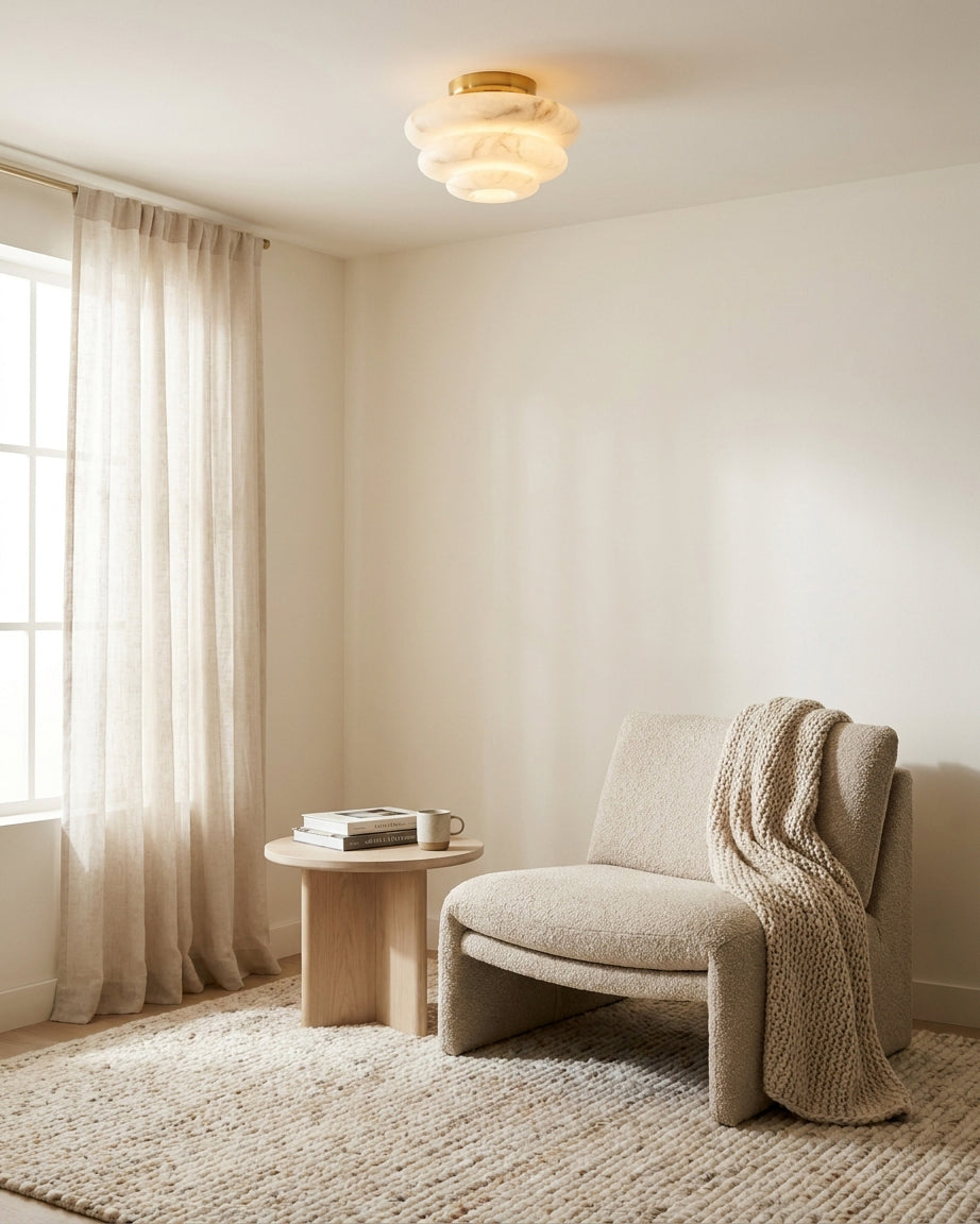 Calindra Alabaster Flush Mount