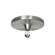Front view of the Honsel Leuchten circular silver wall lamp.