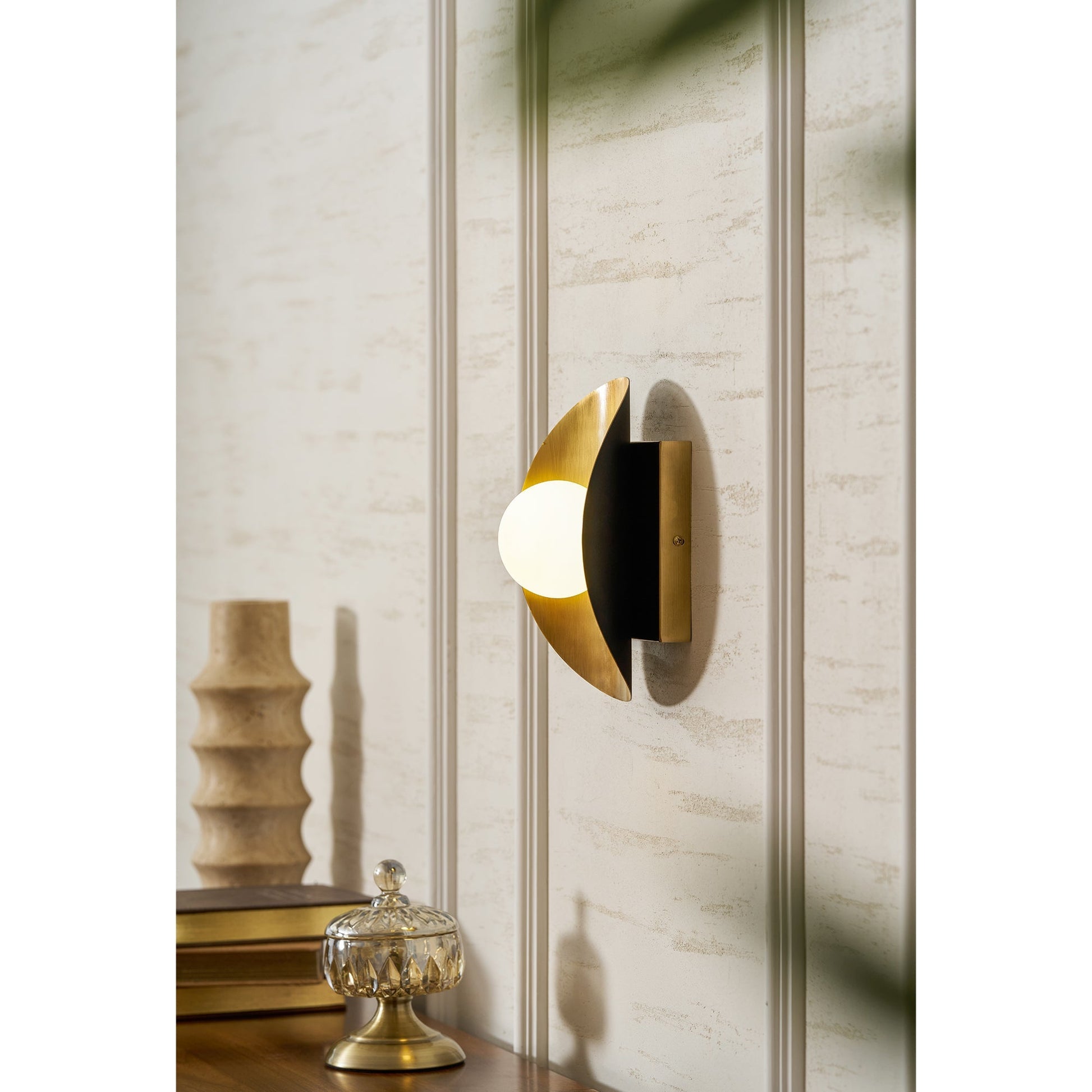 View from below the Hopper Wall Lamp, showing the G9 socket.