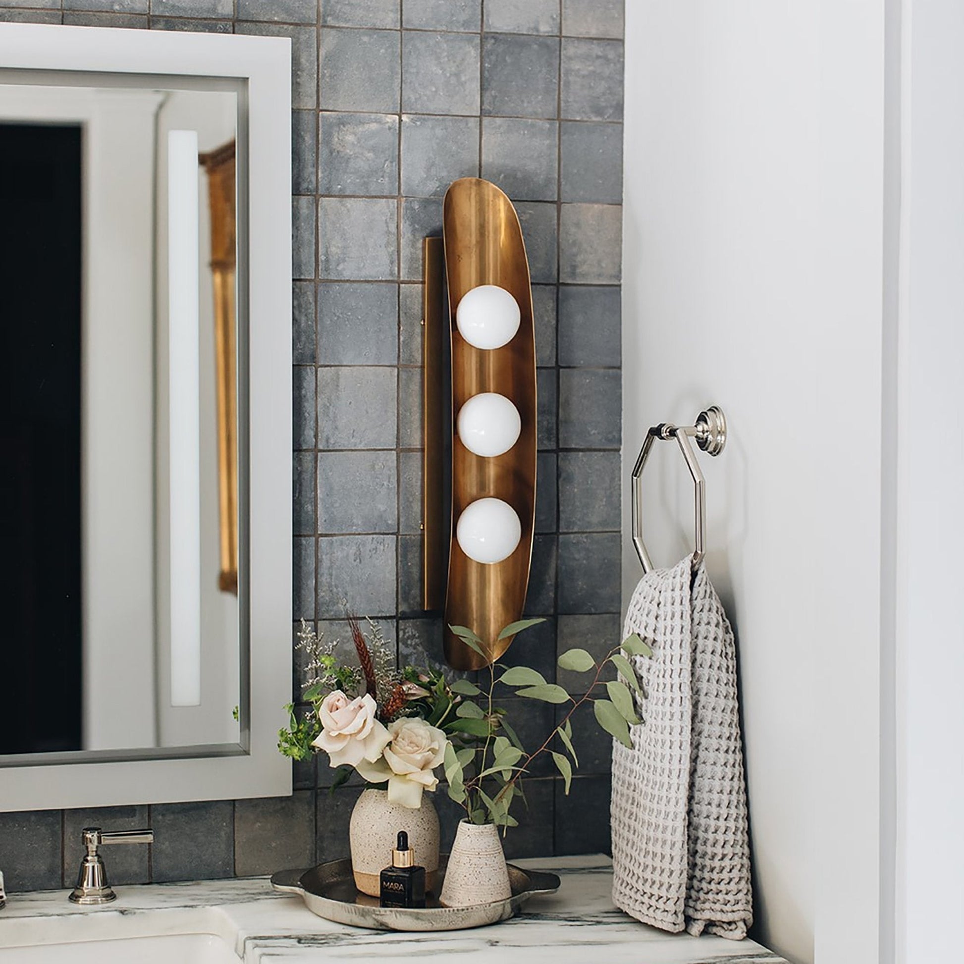 Hopper Wall Lamp in a white finish.