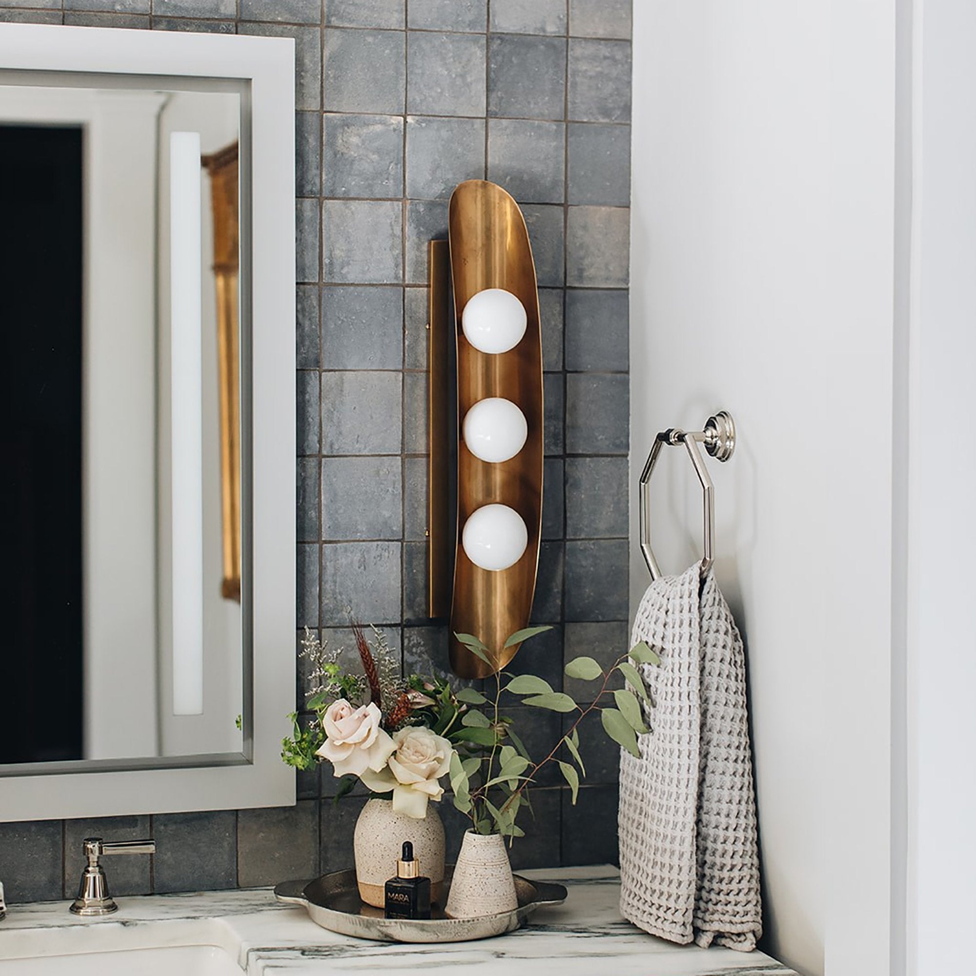 Hopper Wall Lamp in a white finish.
