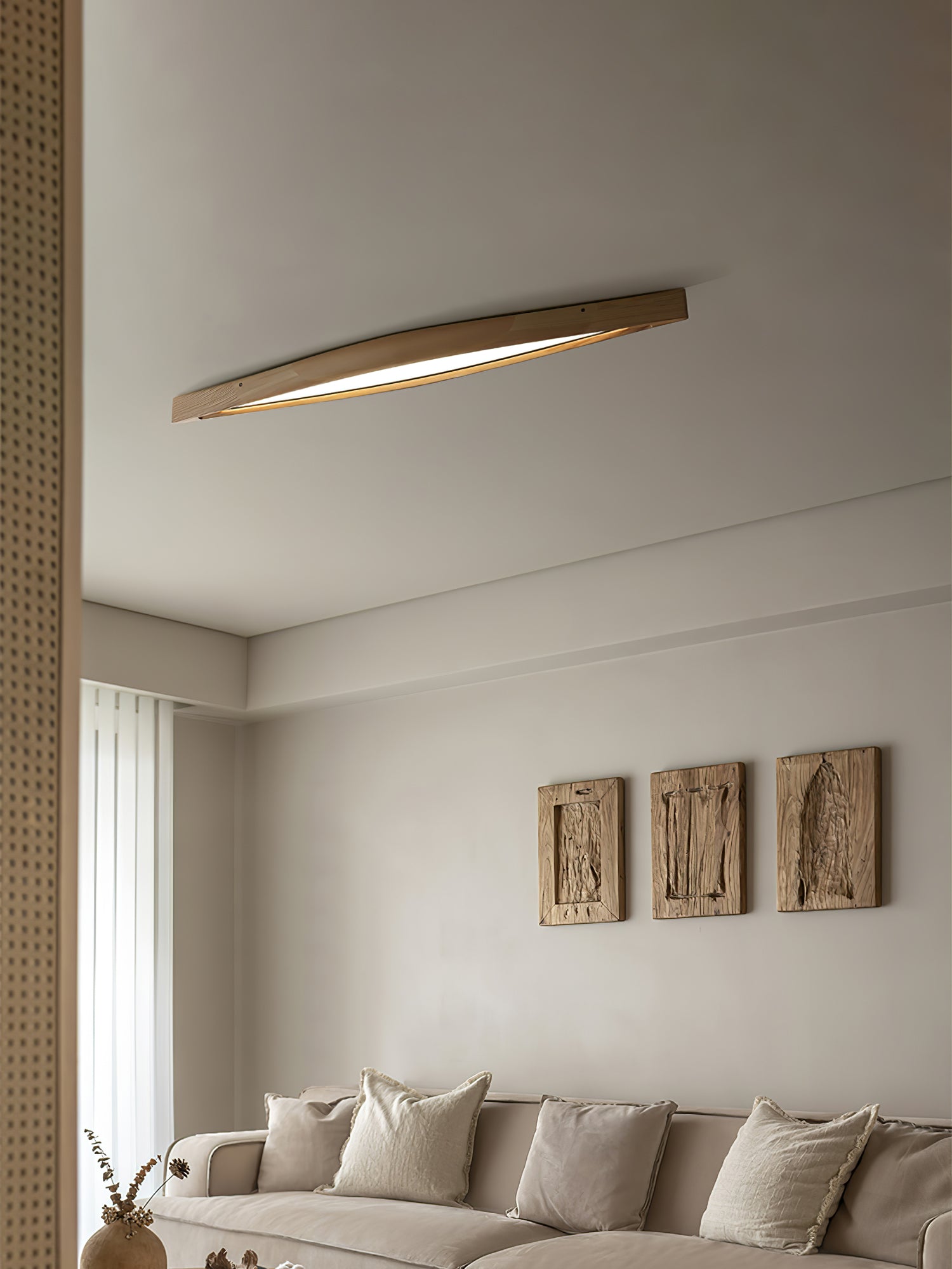 Alnoreth Nordic Horizon Linear Wood Ceiling Lamp-Neutral Decor