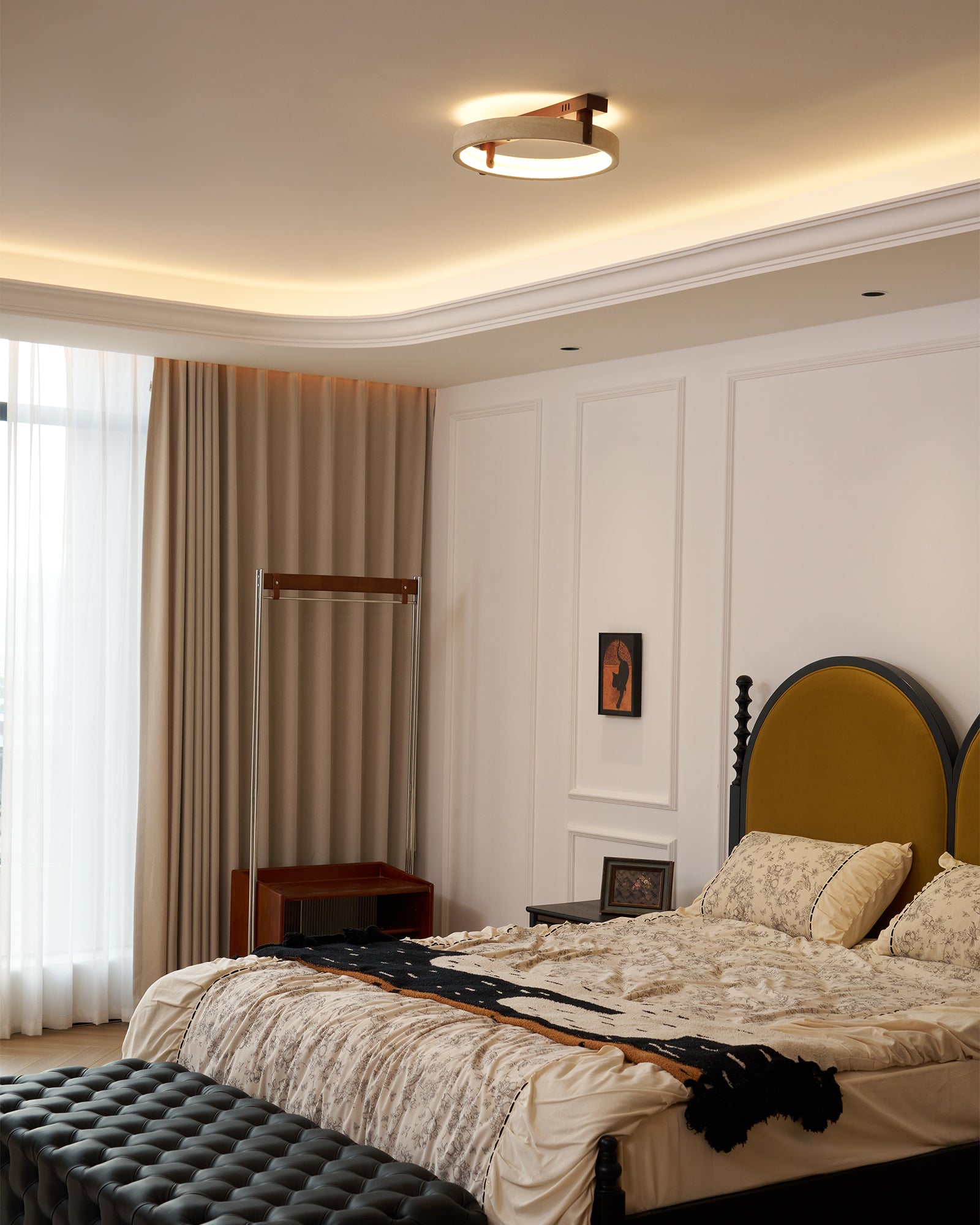 Paslen Ringed Travertine Wall Light-Neutral Decor