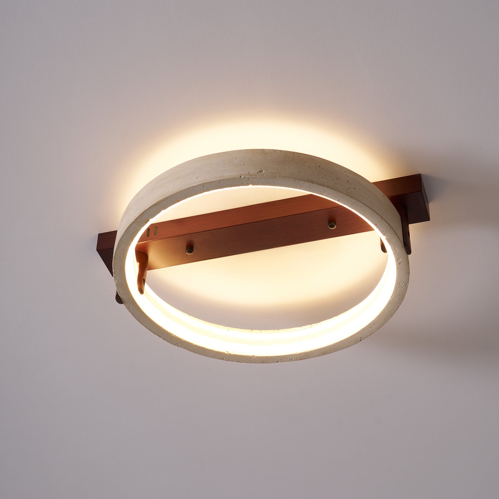Paslen Ringed Travertine Wall Light-Neutral Decor