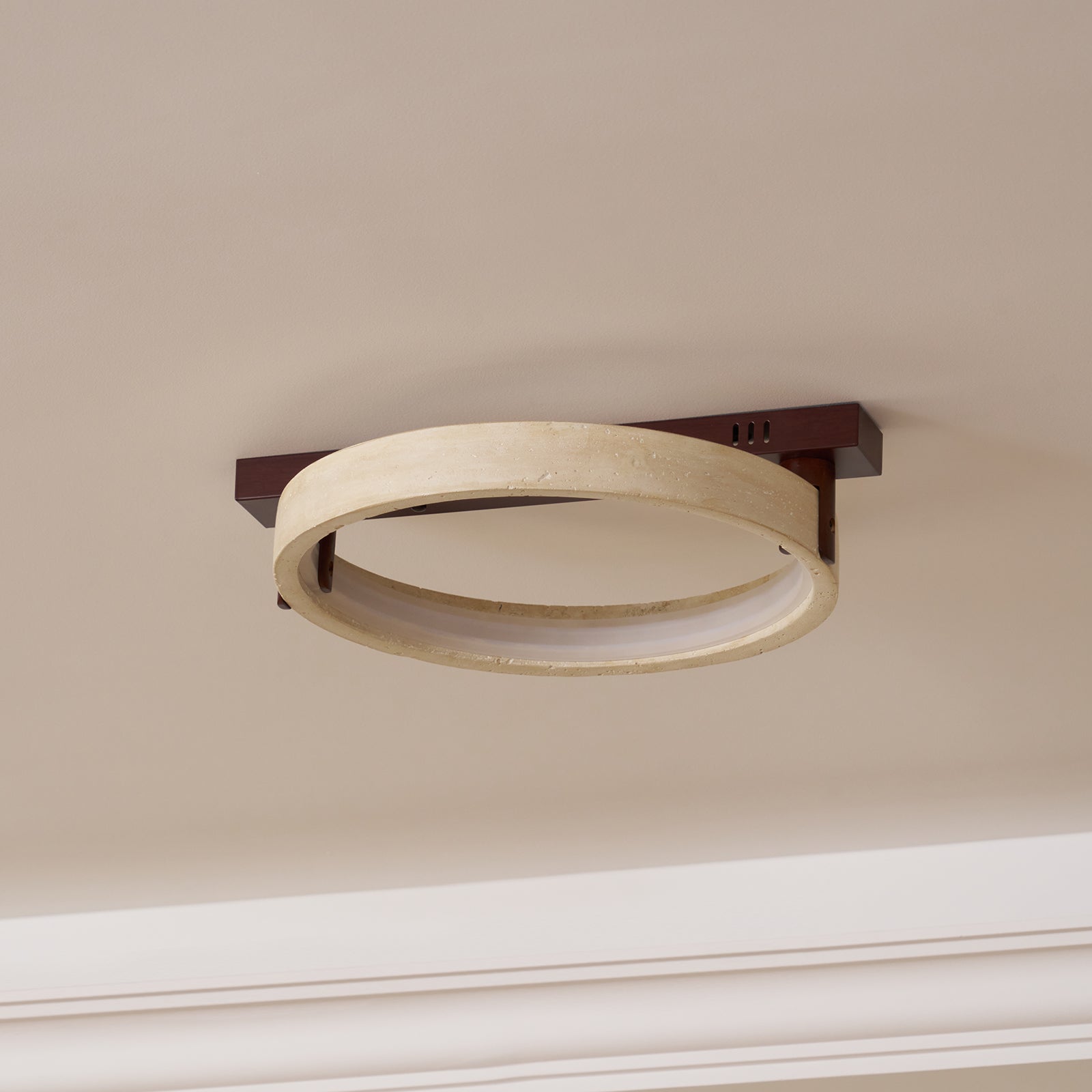 Paslen Ringed Travertine Wall Light-Neutral Decor