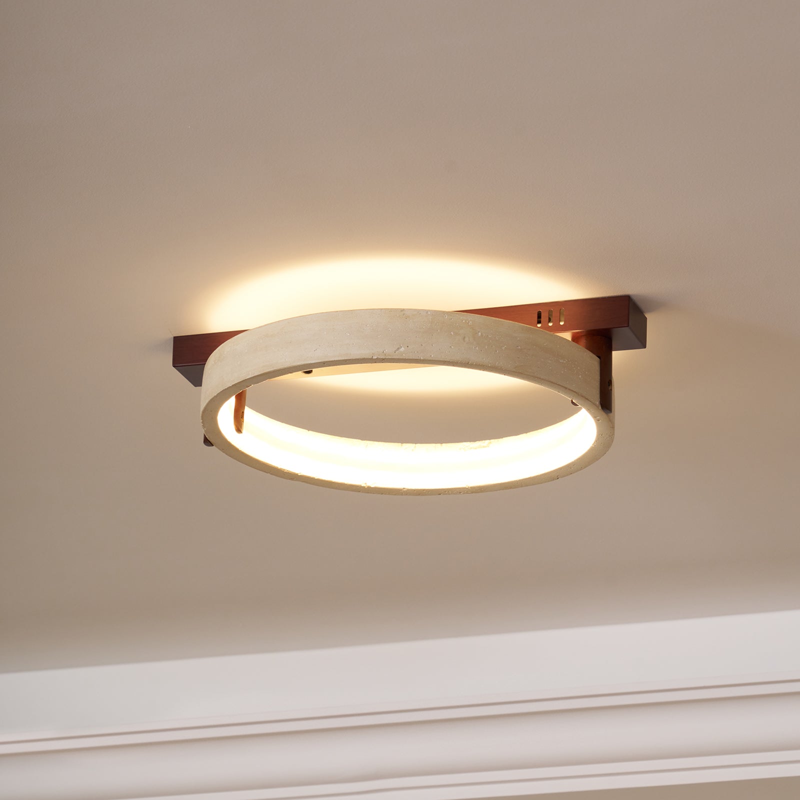 Paslen Ringed Travertine Wall Light-Neutral Decor