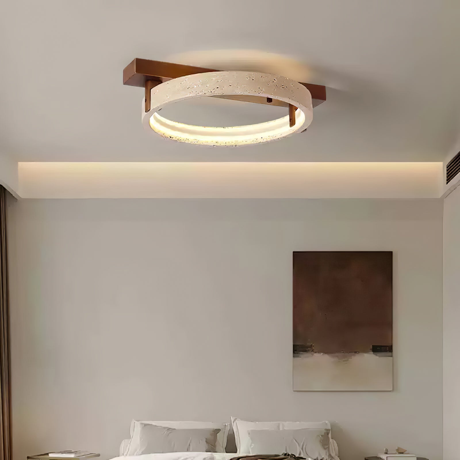 Paslen Ringed Travertine Wall Light-Neutral Decor