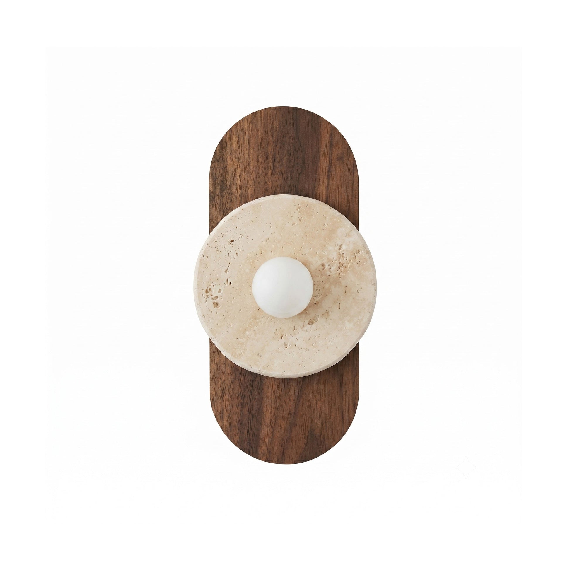Horizon Travertine Wall Sconce against a neutral wall.