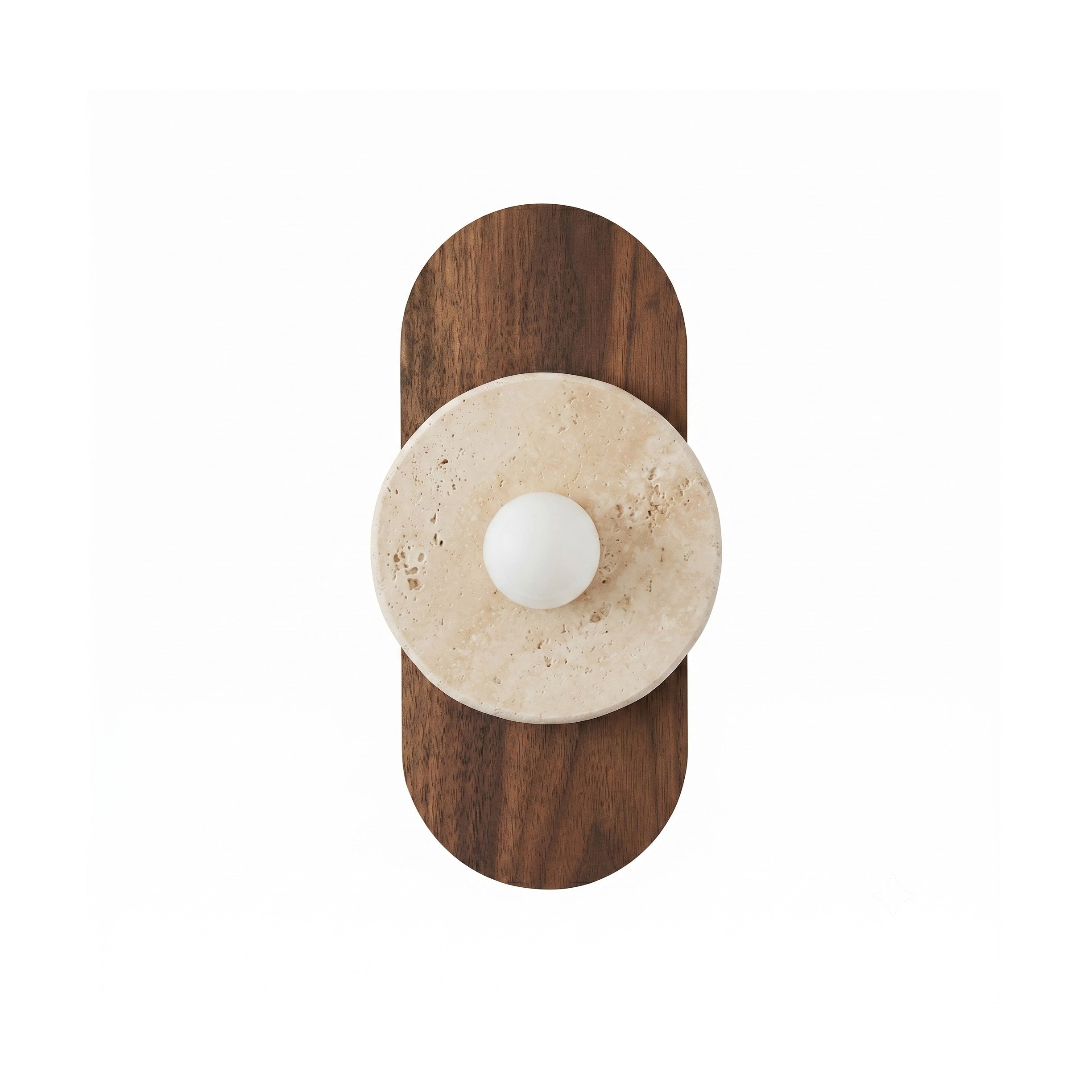 Horizon Travertine Wall Sconce against a neutral wall.