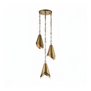 Horse Hoof Piel Pendant Lamp in antique brass finish.