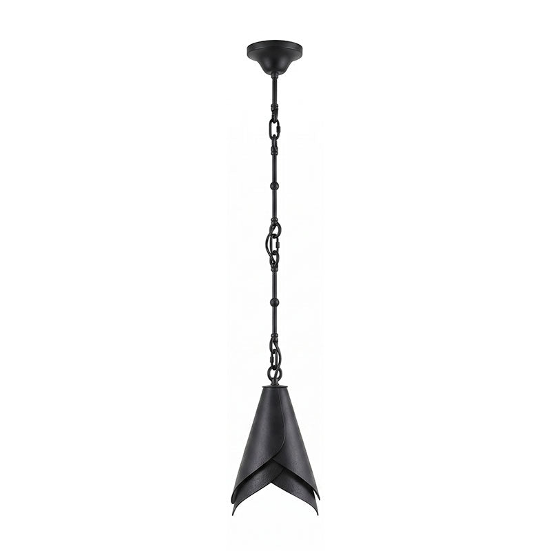 The antique black lamp in a minimalist loft space.
