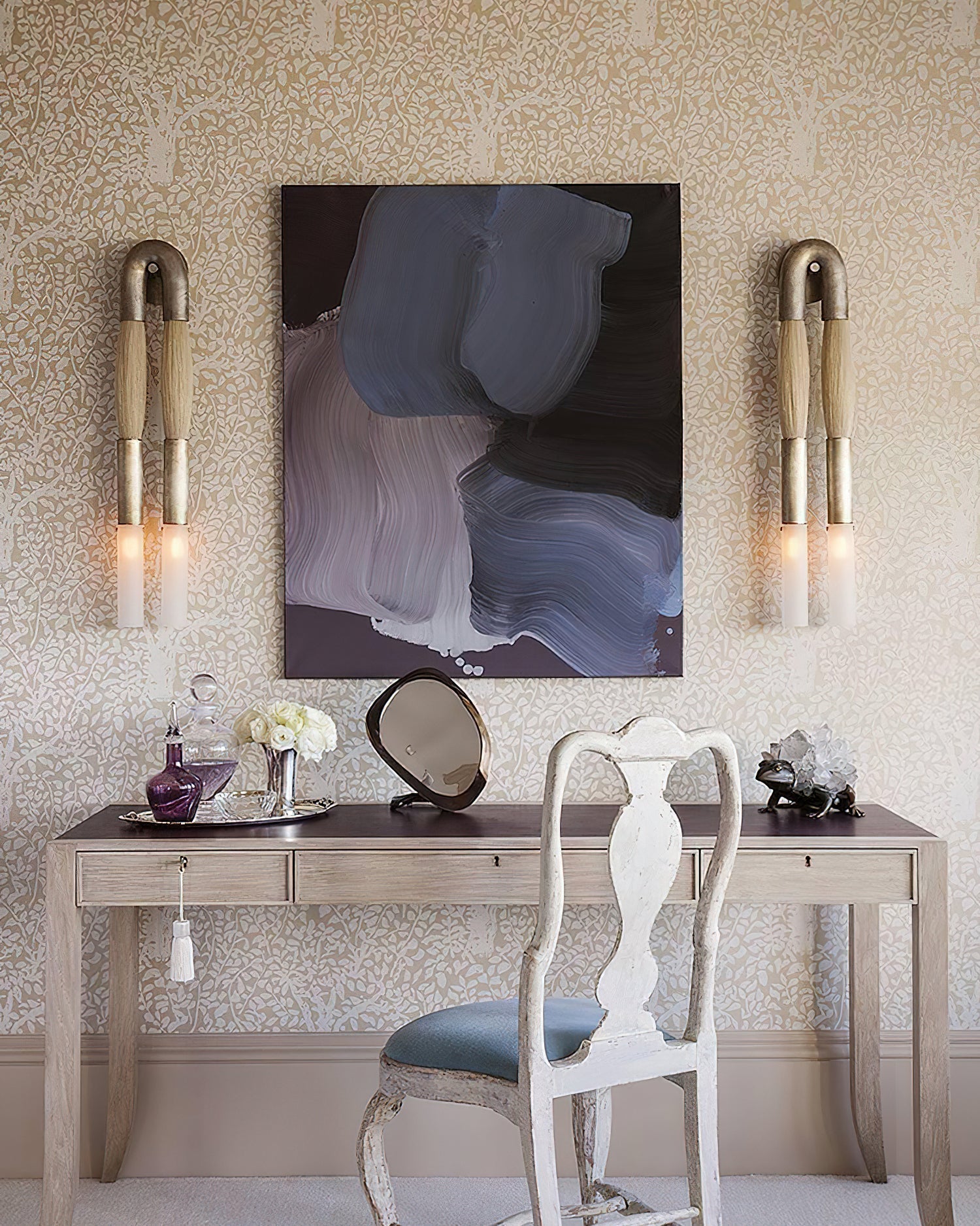 Lustra Wall Lamp Horsehair Brass-Neutral Decor