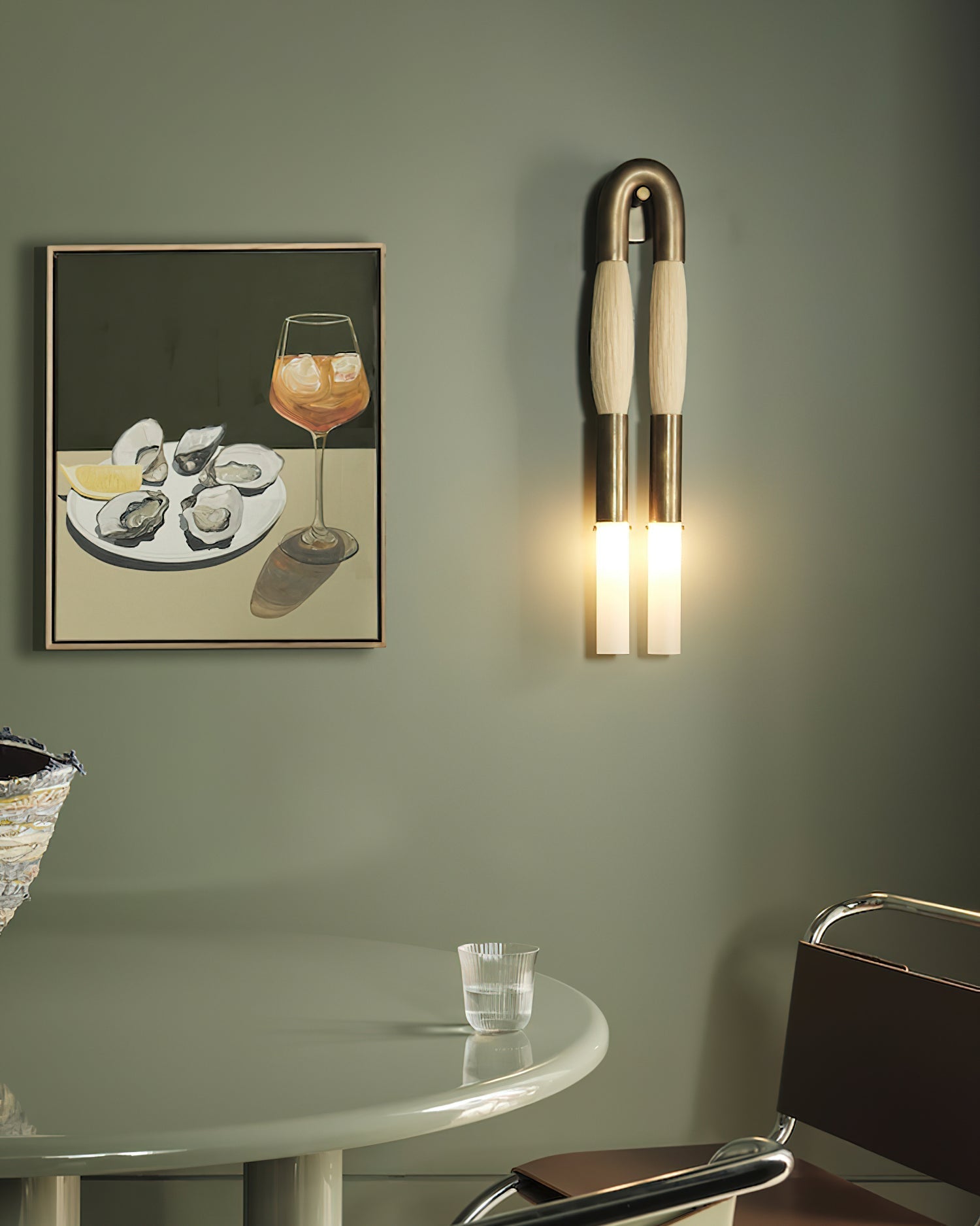 Lustra Wall Lamp Horsehair Brass-Neutral Decor
