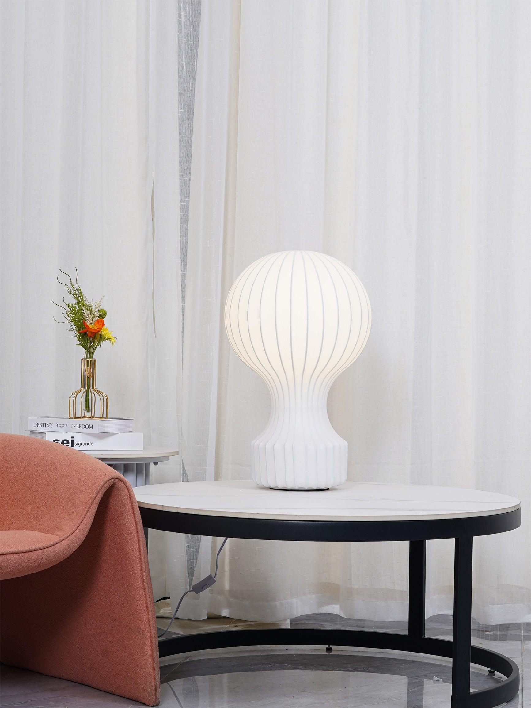 Lirove Steel Sculptural Table Lamp-Neutral Decor