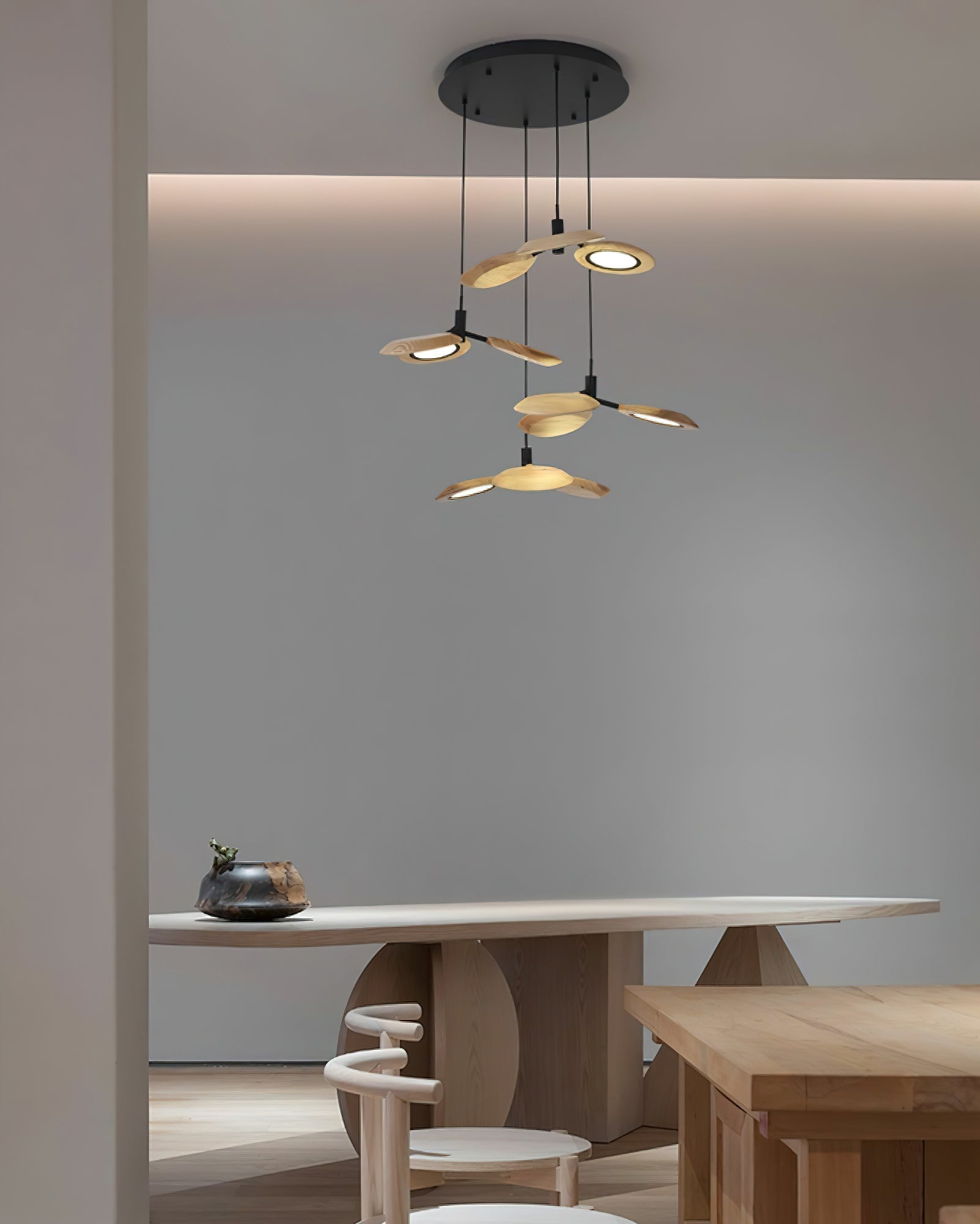 Alnoraris Tiered Wood Pendant Light-Neutral Decor