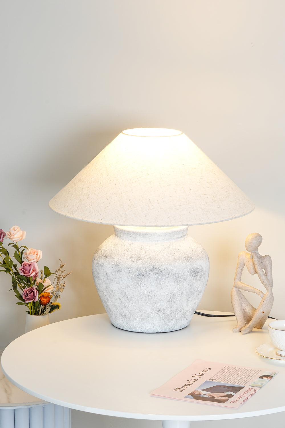 Ophaion Stone Table Lamp-Neutral Decor