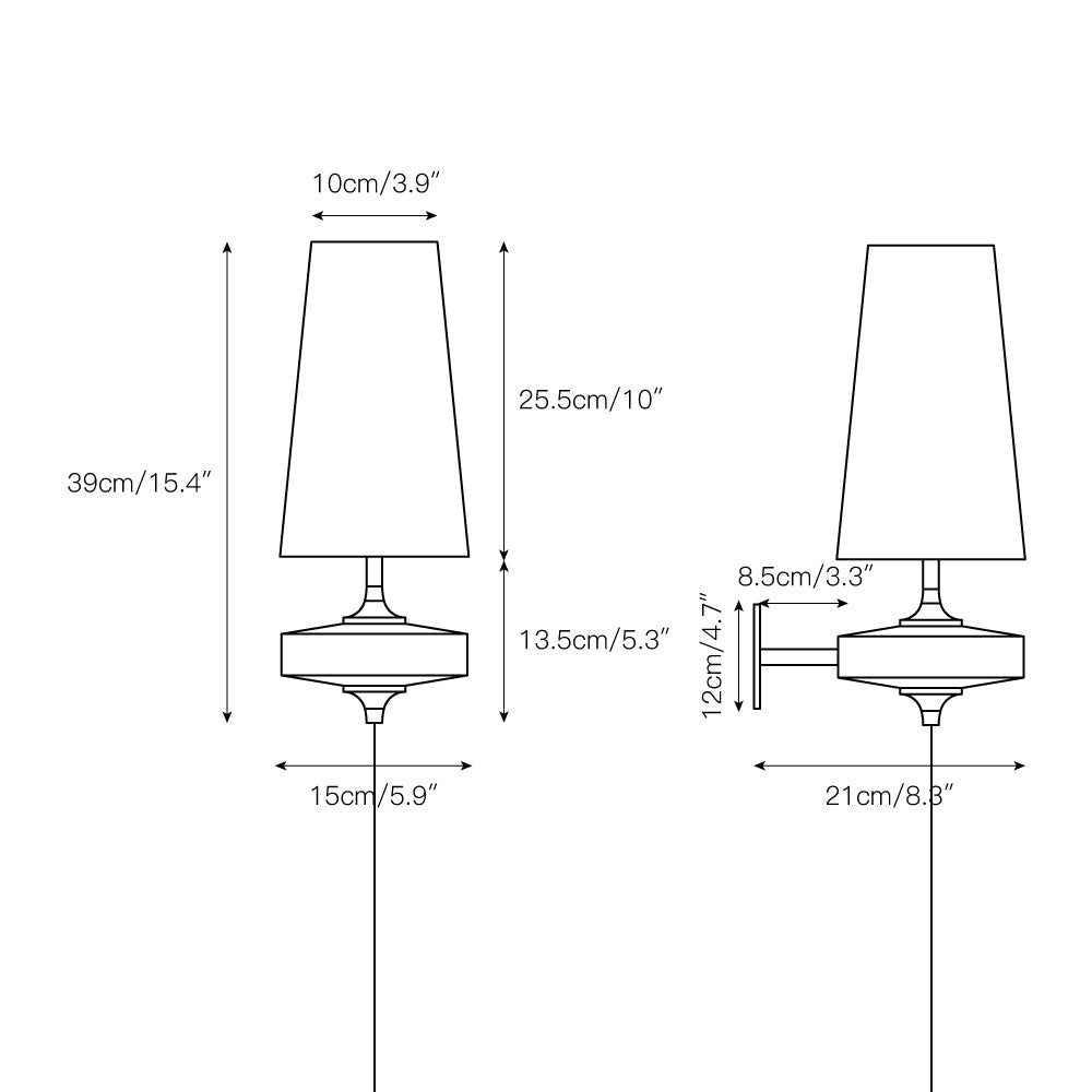The Hour Rho plug-in wall lamp with a double head and two forest green shades.
