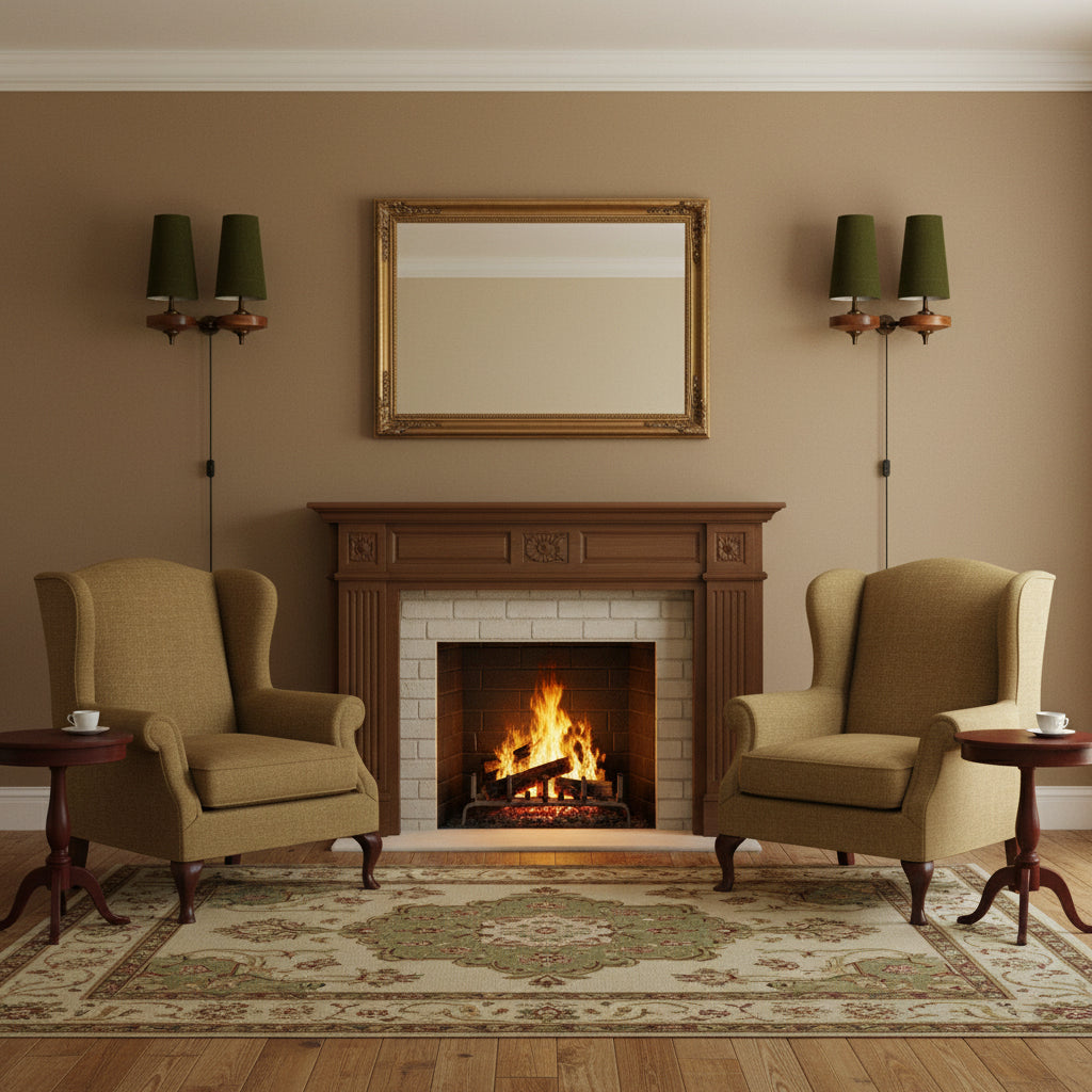 The three available fabric shade colors: natural white, forest green, and terracotta red.