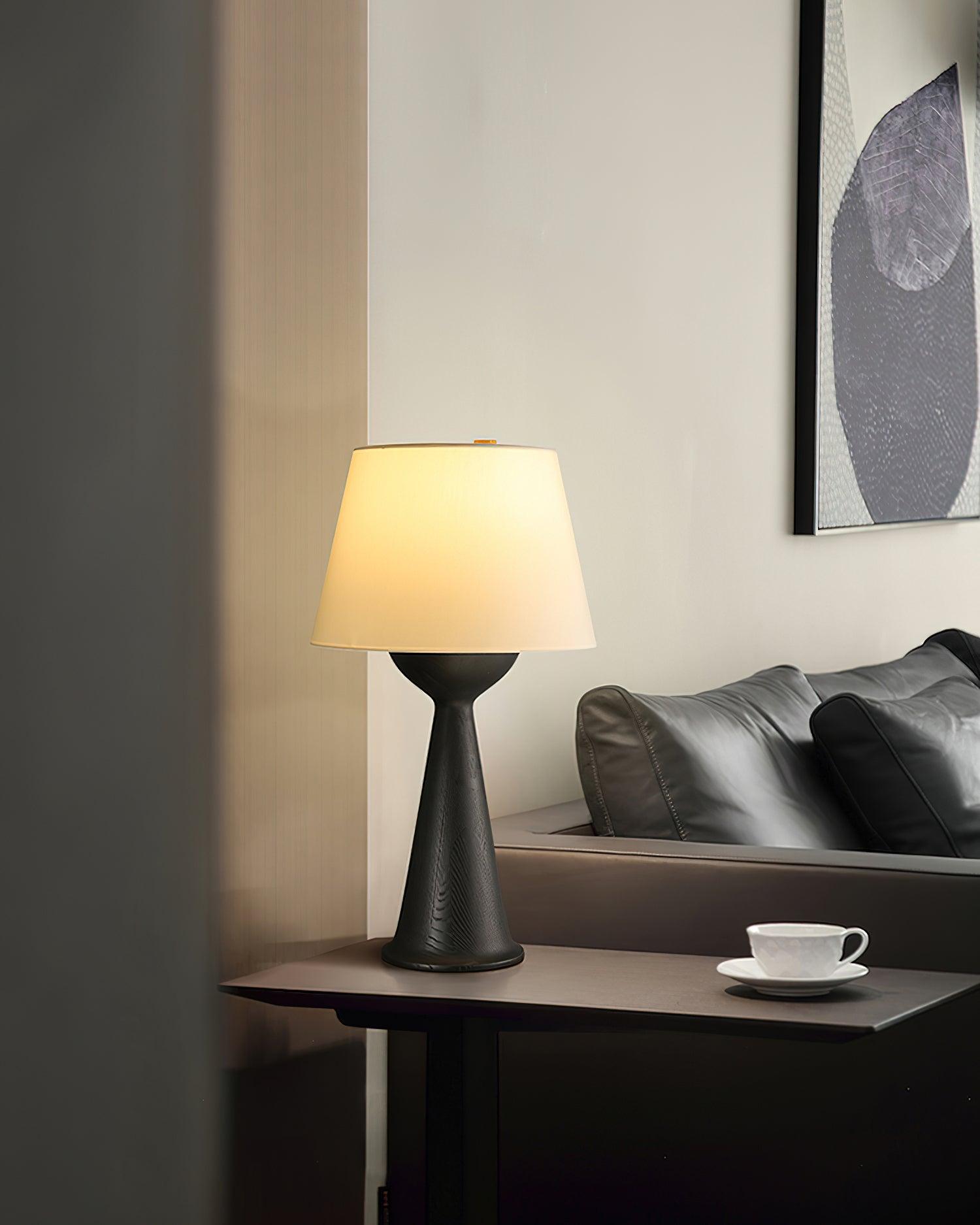 Tempo Vintage Wood Table Lamp-Neutral Decor
