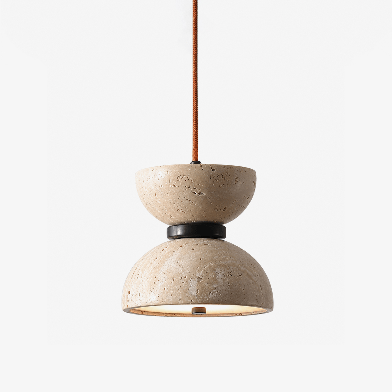 Hourglass Travertine Pendant Lamp-Neutral Decor