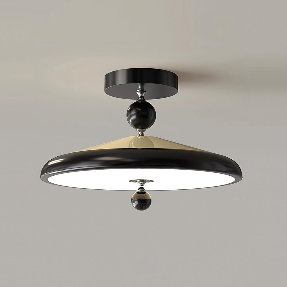 Sorvian Ceiling Light Wooden Frame Round Midcentury-Neutral Decor