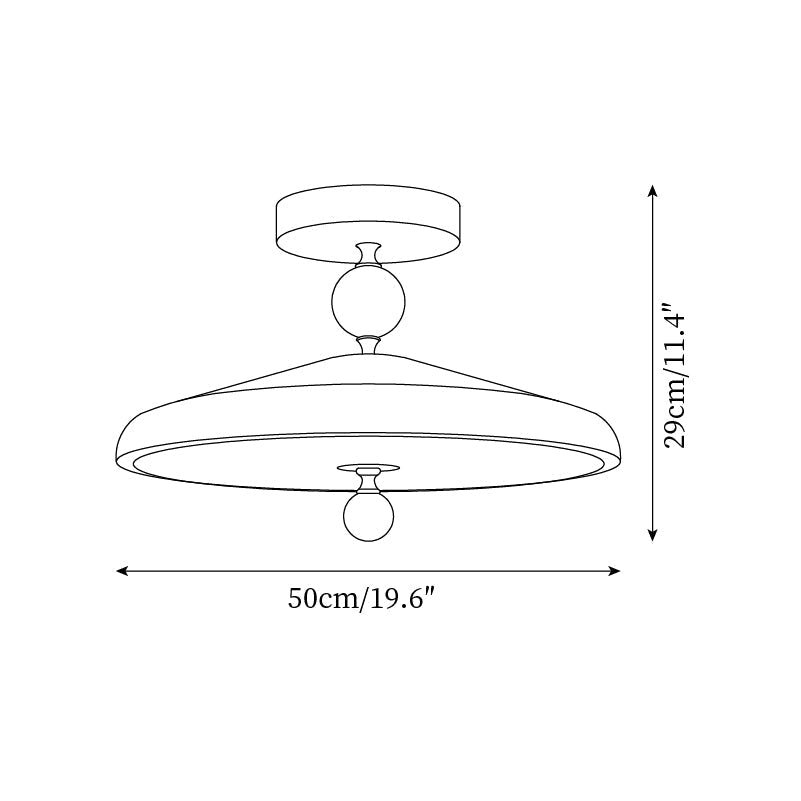 Sorvian Ceiling Light Wooden Frame Round Midcentury-Neutral Decor