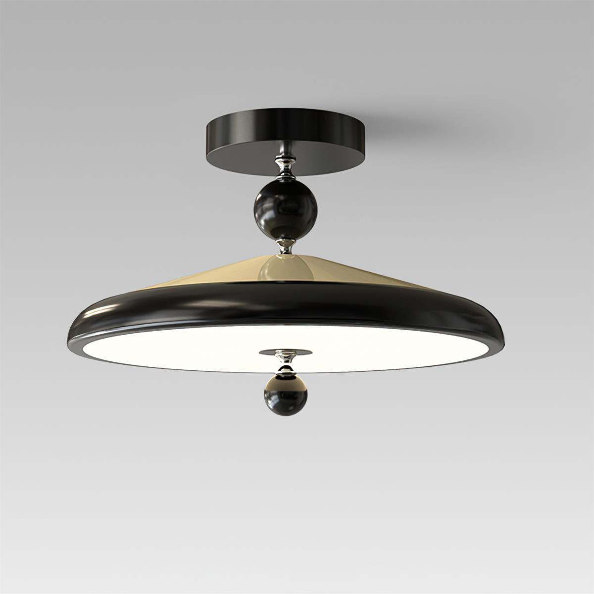 Sorvian Ceiling Light Wooden Frame Round Midcentury-Neutral Decor
