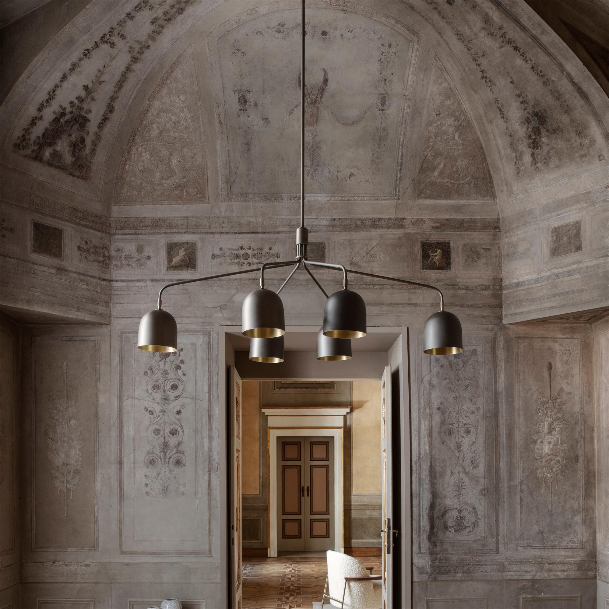 Lustra Chandelier Black Brass Industrial-Neutral Decor