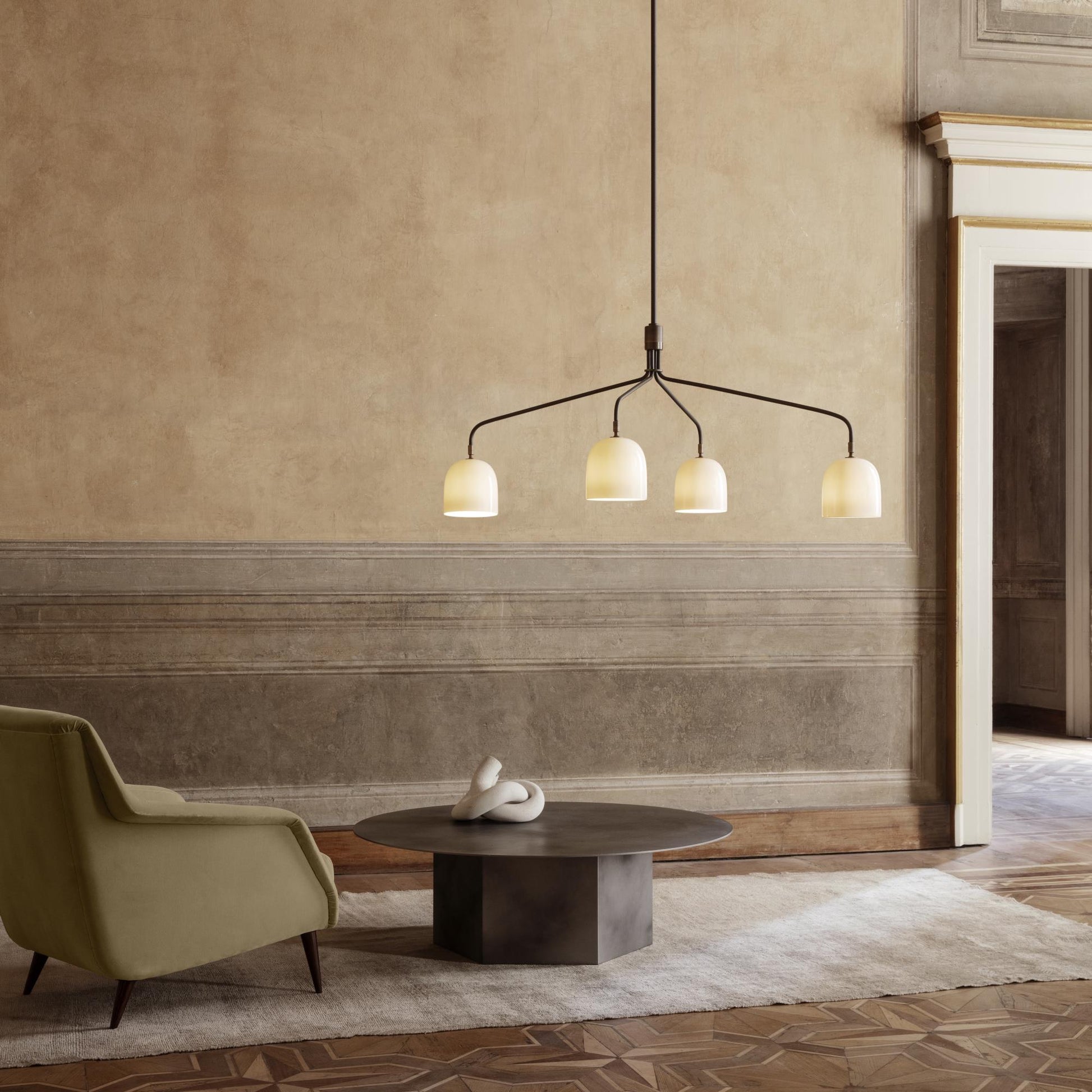 Lustra Chandelier Black Brass Industrial-Neutral Decor