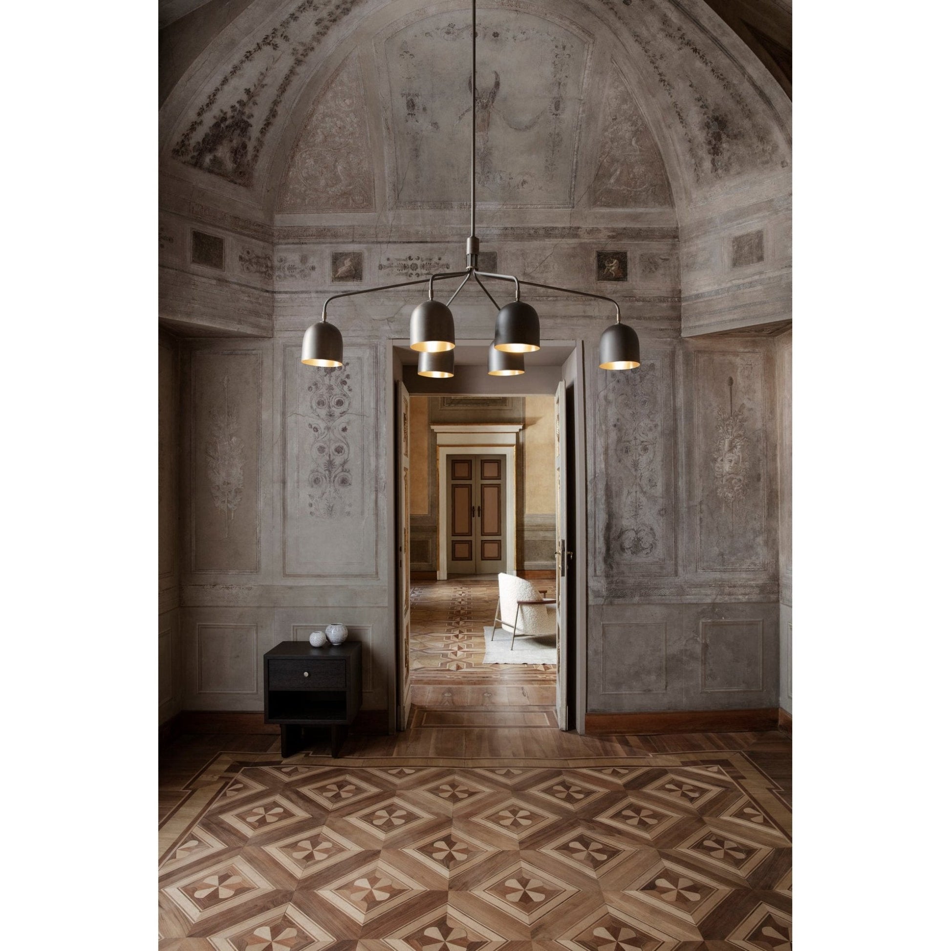 Lustra Chandelier Black Brass Industrial-Neutral Decor
