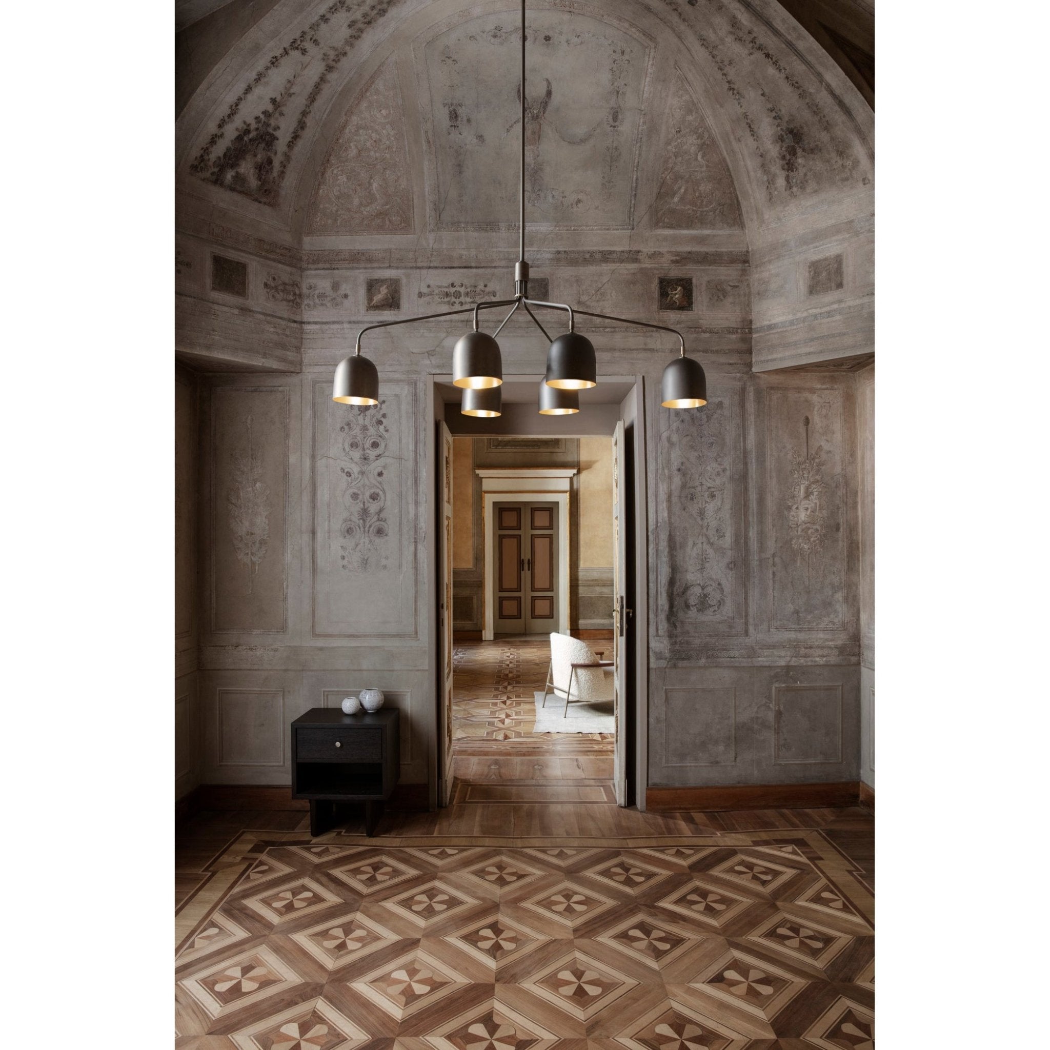 Lustra Chandelier Black Brass Industrial-Neutral Decor