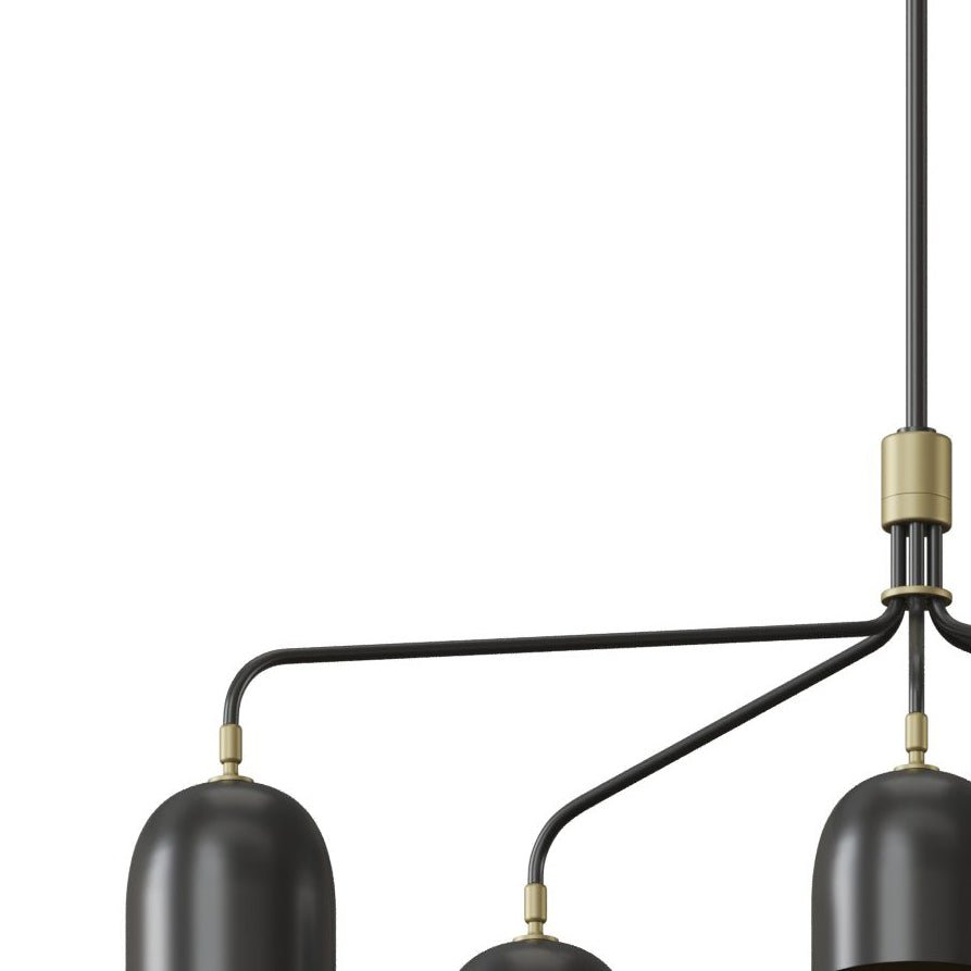 Lustra Chandelier Black Brass Industrial-Neutral Decor