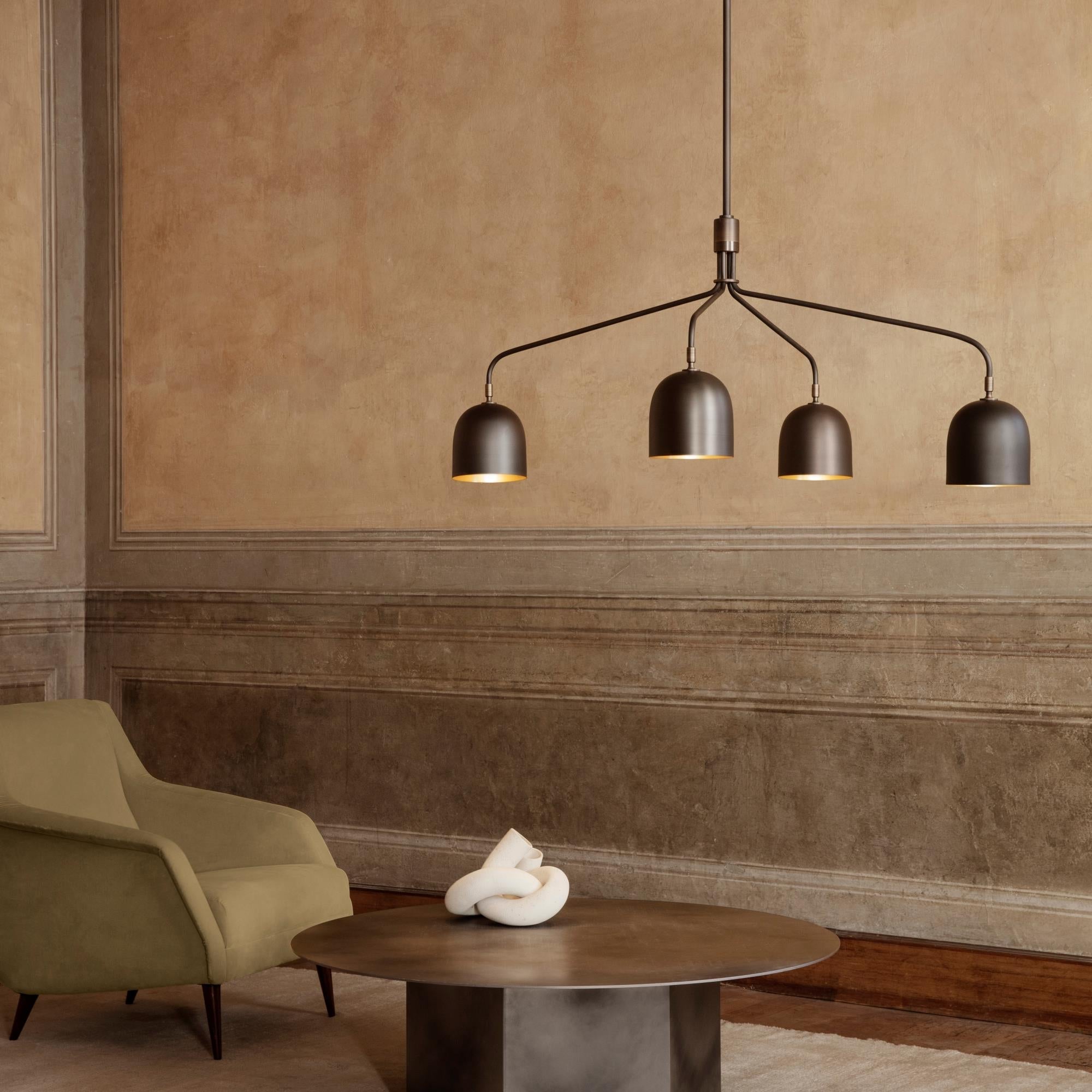 Lustra Chandelier Black Brass Industrial-Neutral Decor