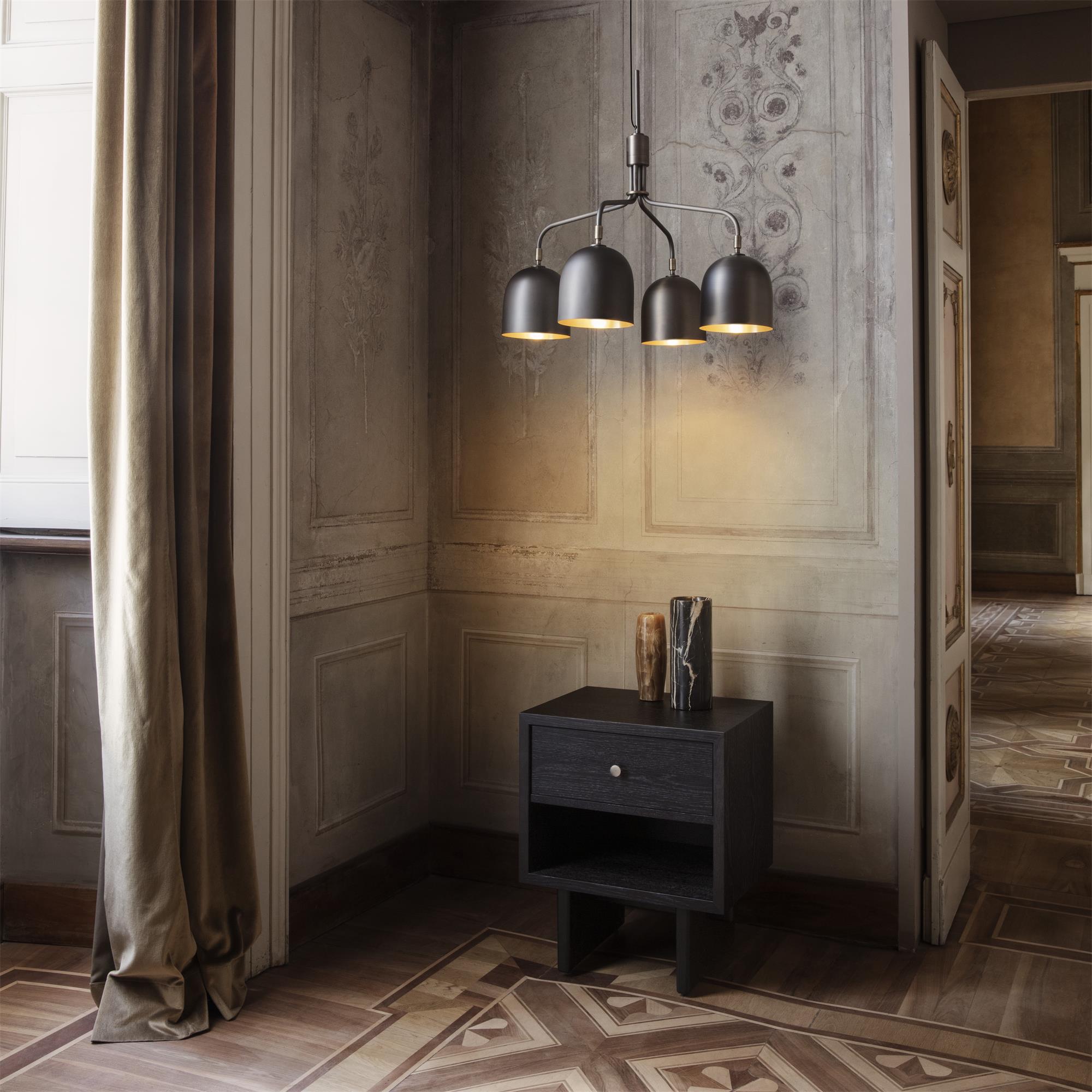 Lustra Chandelier Black Brass Industrial-Neutral Decor
