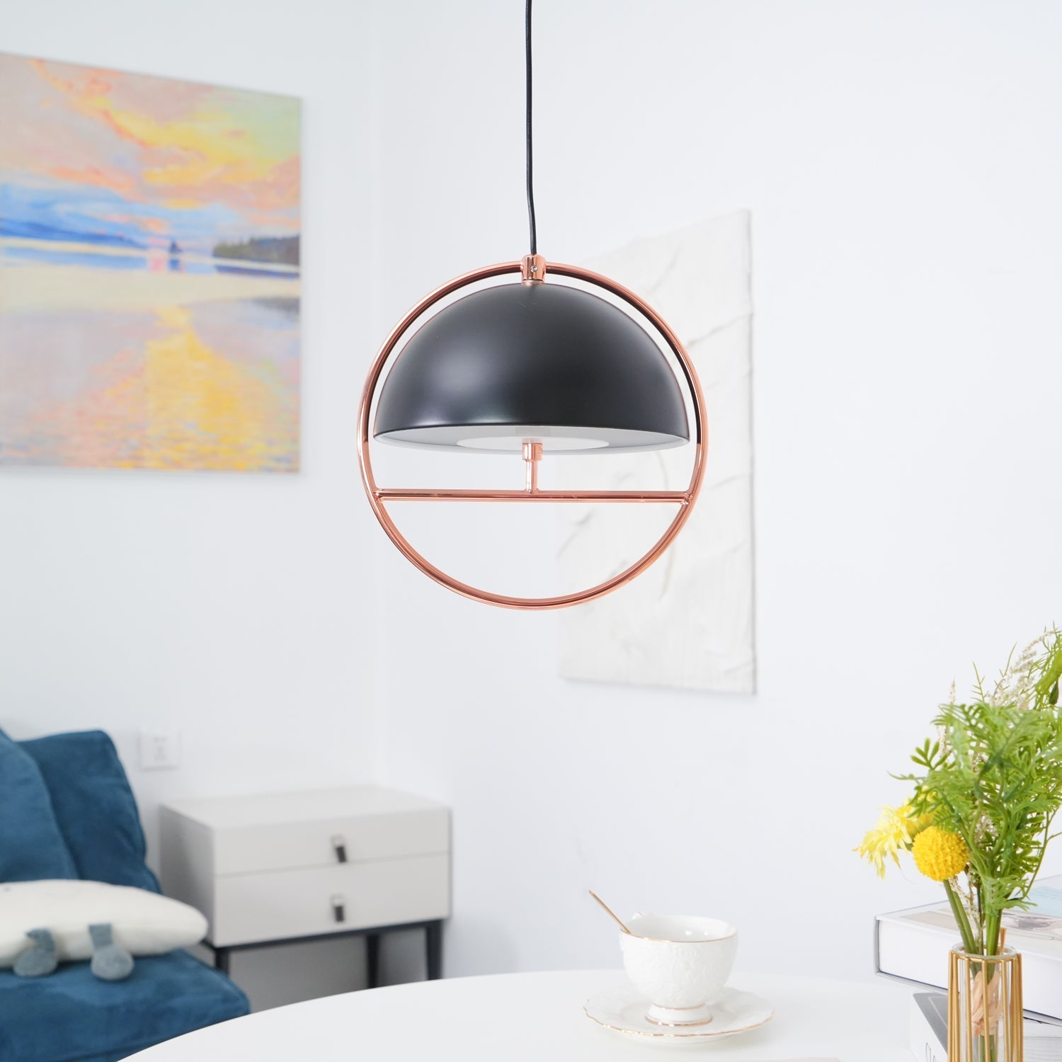 Zephira Steel Classic Pendant Lamp-Neutral Decor