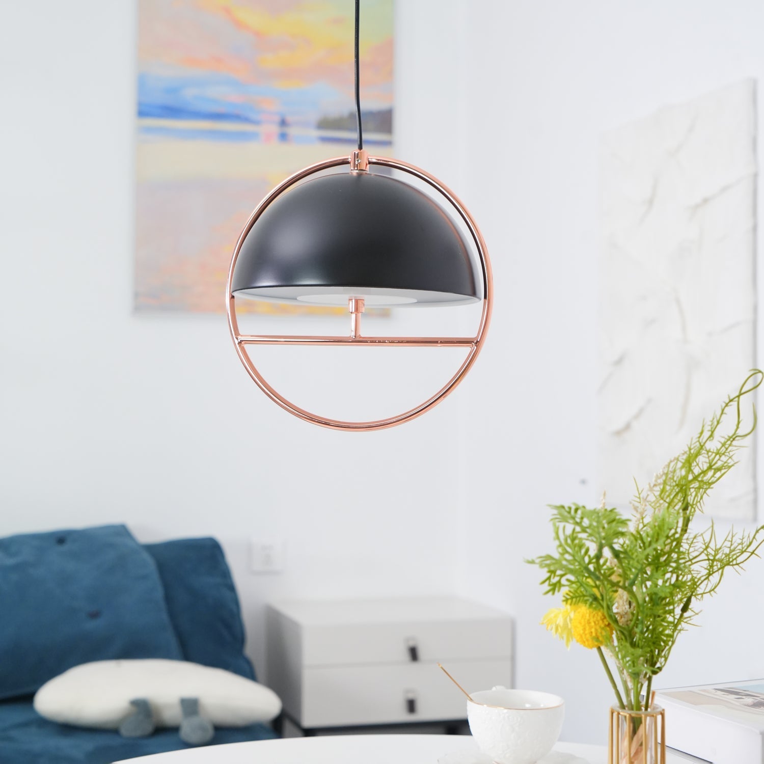Zephira Steel Classic Pendant Lamp-Neutral Decor