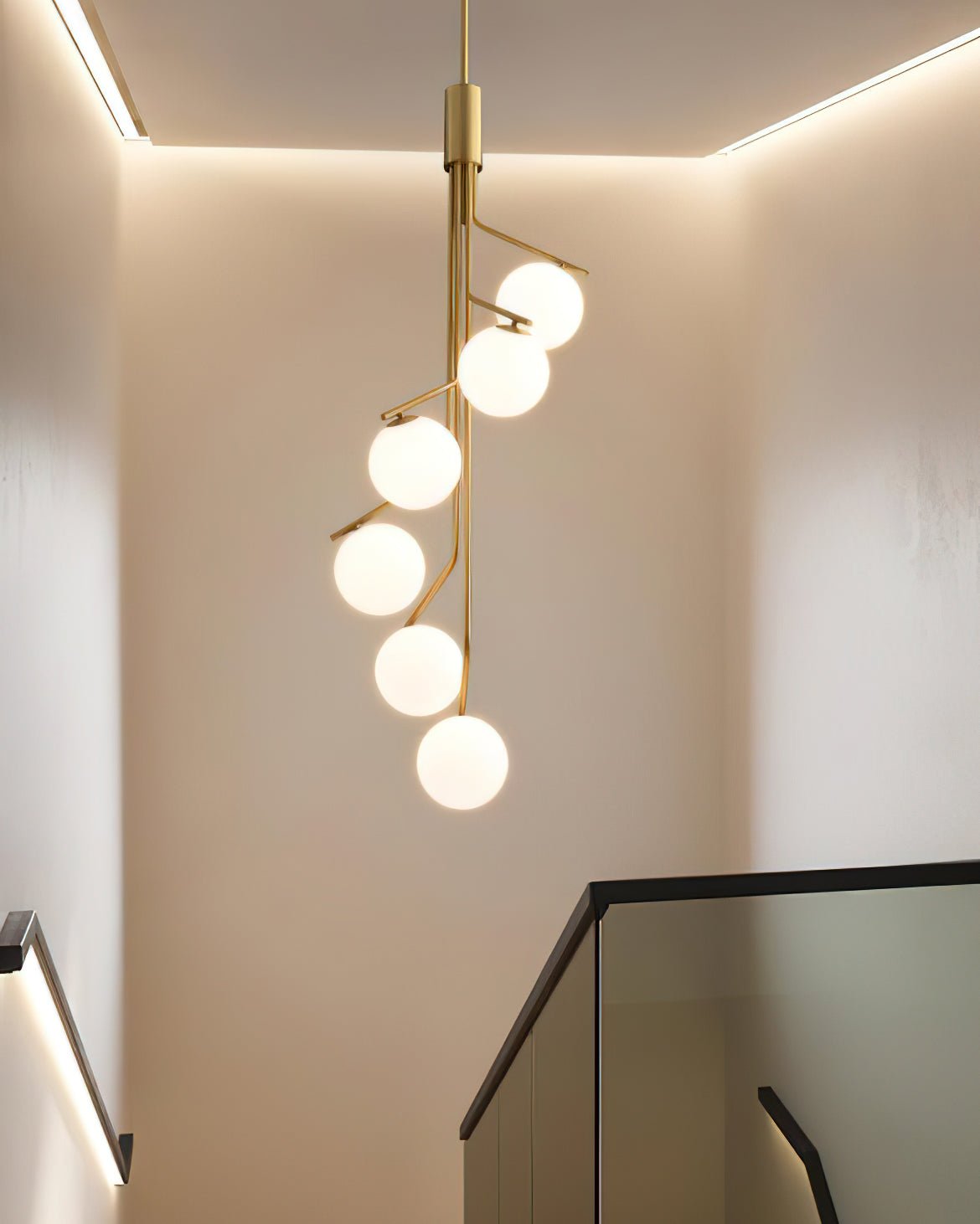 Arox Chandelier Gold Branch Globe LED-Neutral Decor
