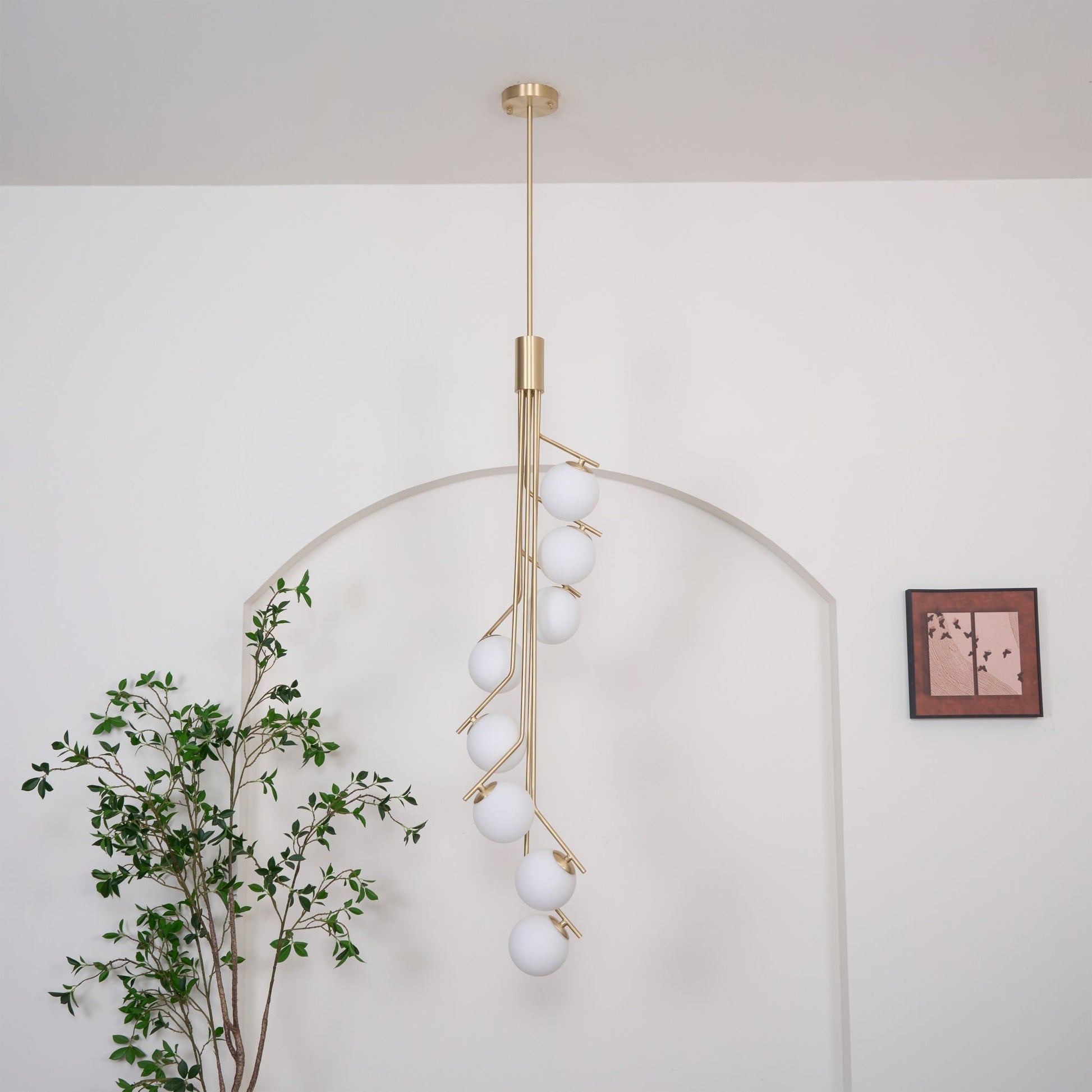 Arox Chandelier Gold Branch Globe LED-Neutral Decor