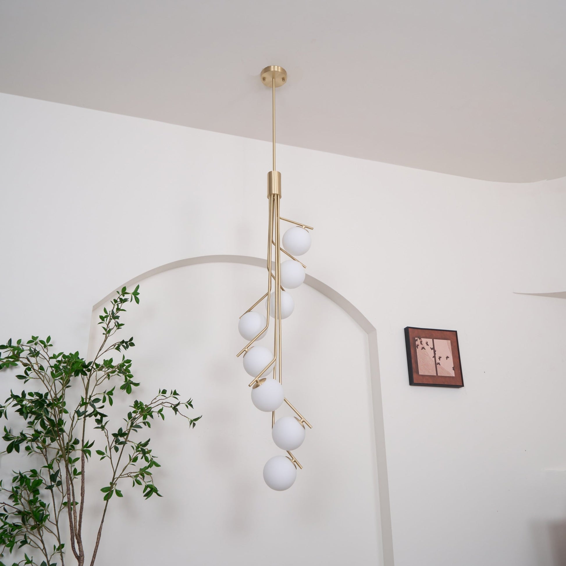 Arox Chandelier Gold Branch Globe LED-Neutral Decor