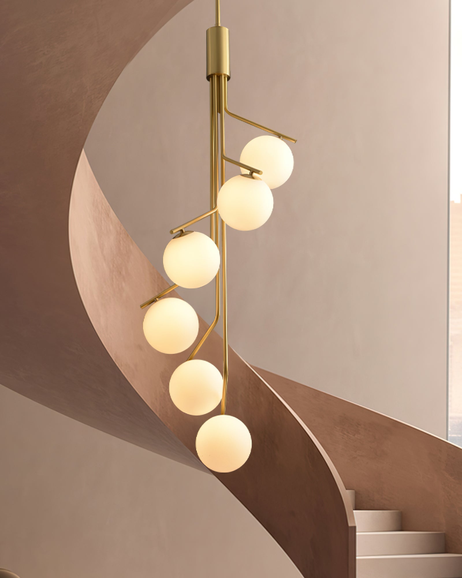 Arox Chandelier Gold Branch Globe LED-Neutral Decor