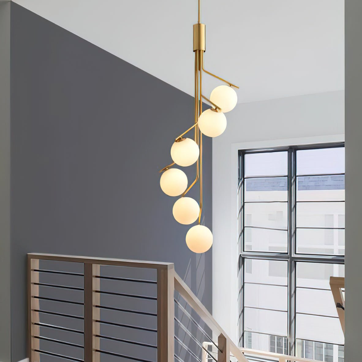 Arox Chandelier Gold Branch Globe LED-Neutral Decor