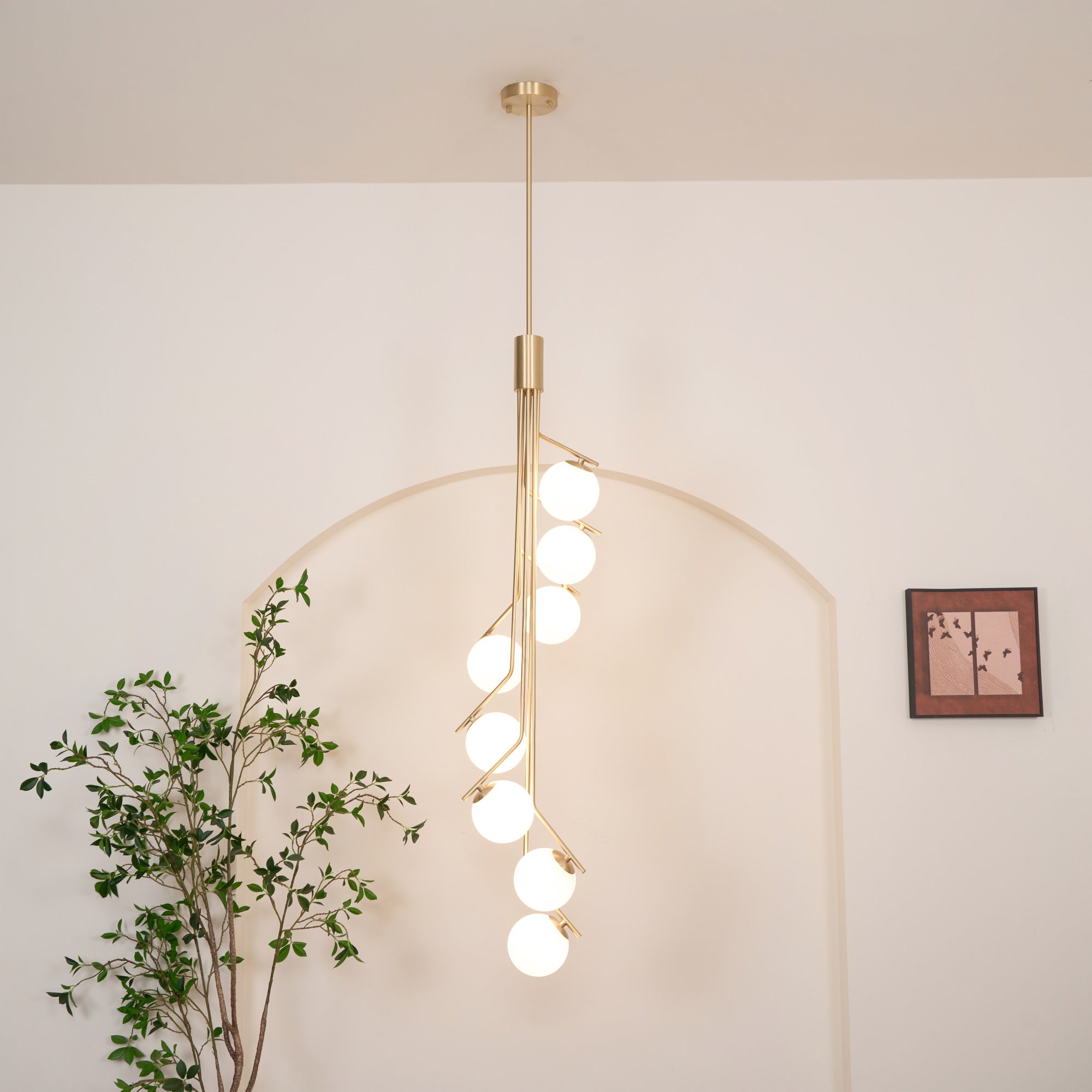 Arox Chandelier Gold Branch Globe LED-Neutral Decor