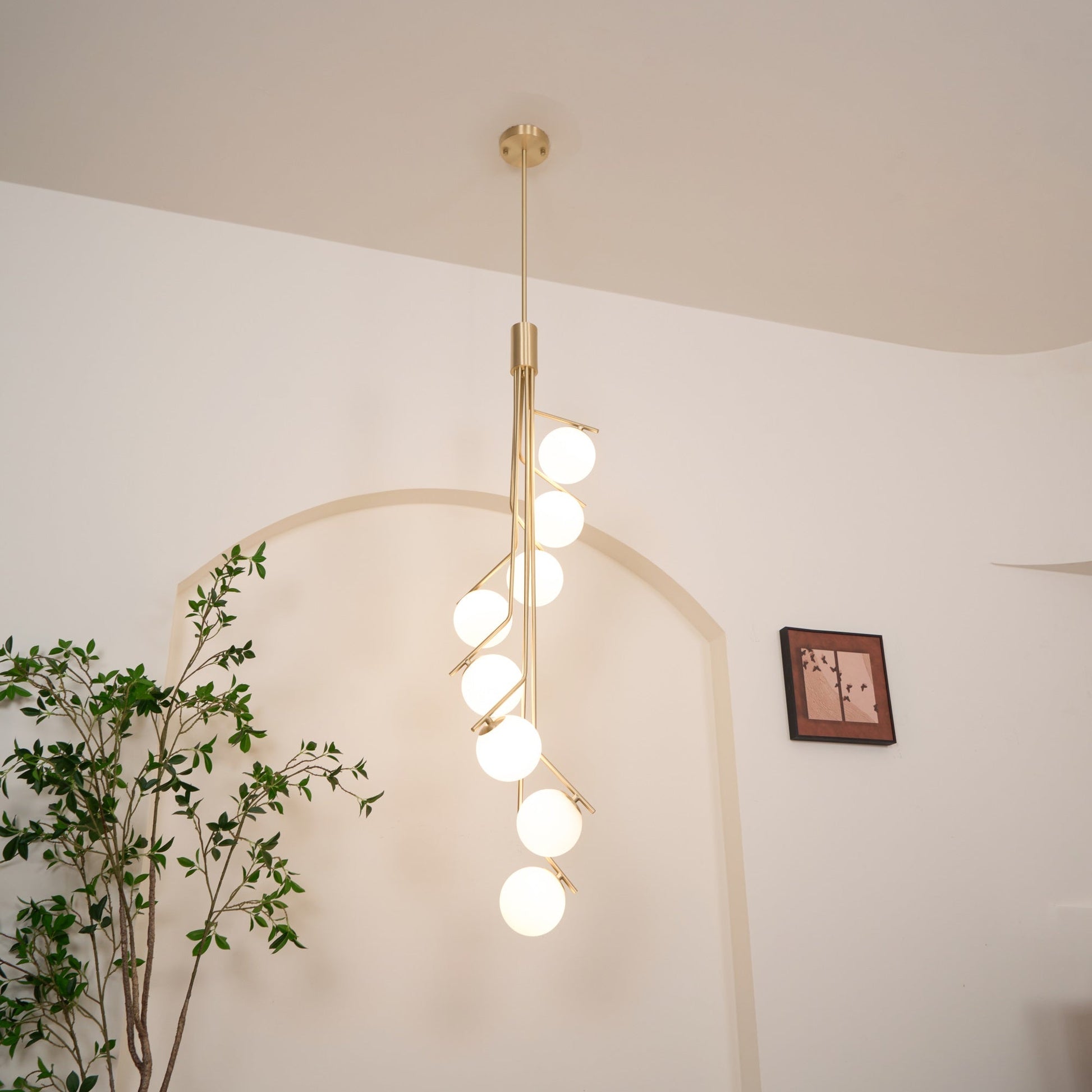 Arox Chandelier Gold Branch Globe LED-Neutral Decor